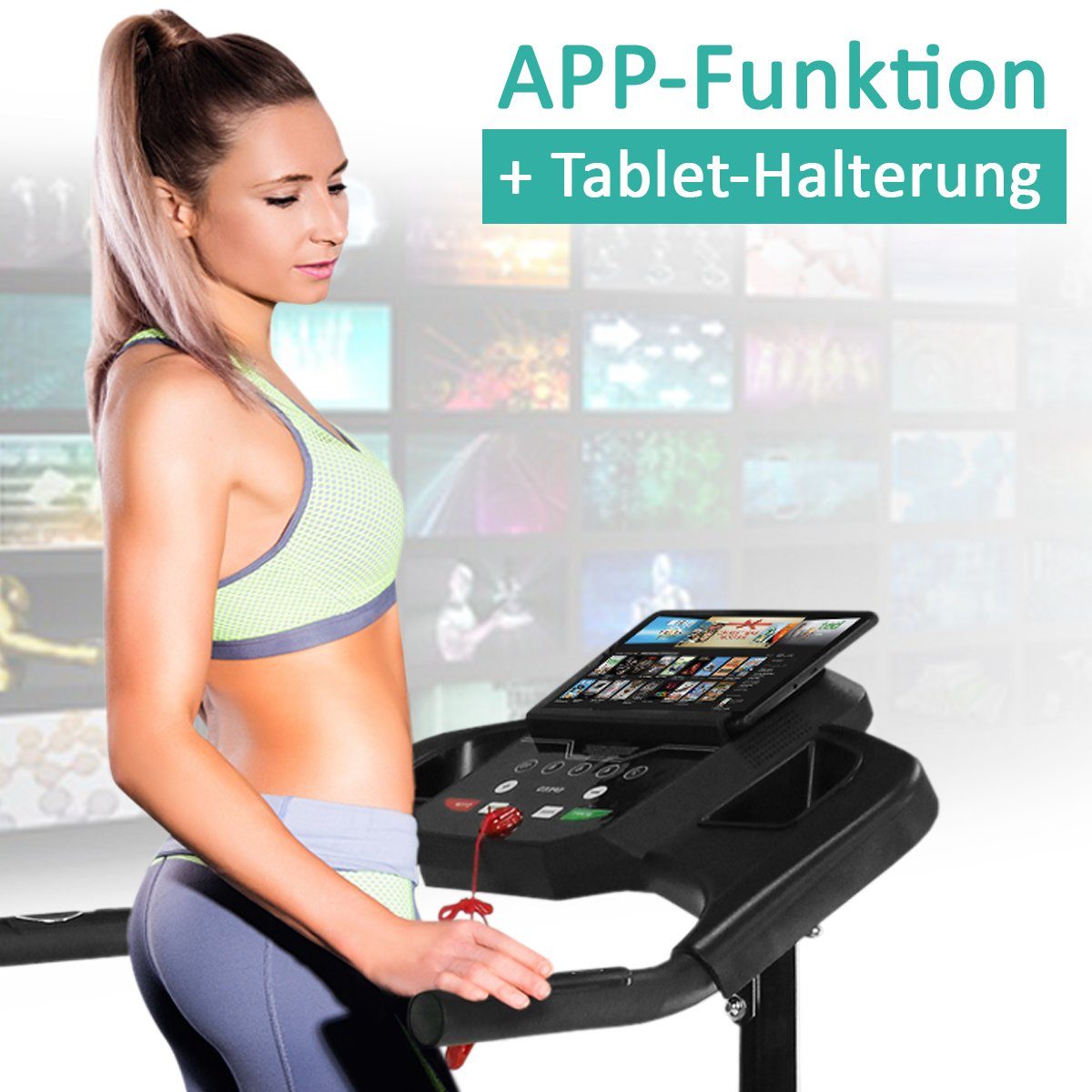 Letix Sports Laufband Speedrunner mit LCD-Display Motorisiertes Fitnessgerät (Heimtrainer elektrisch), mit Bluetooth & APP Funktion