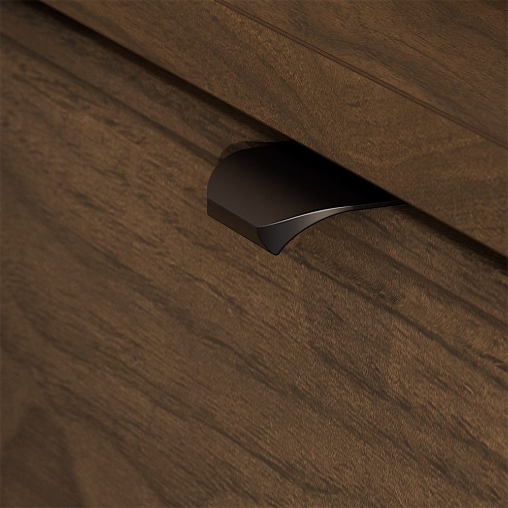 Lomadox Waschtisch TEMUCO-56-WALNUT, 80 cm breit in Walnuss mit Rahmenfräsung, wandhängend