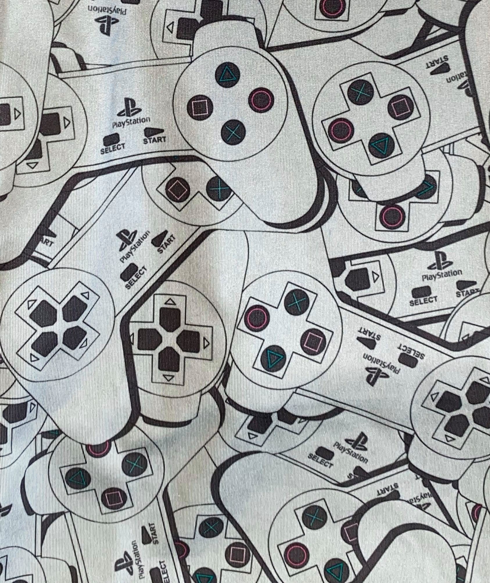 Playstation Leggings PLAYSTATION CONTROLER Leggings Damen und Jugendliche hellgrau Silber PS4 PS5 Legins Gr. S M L XL