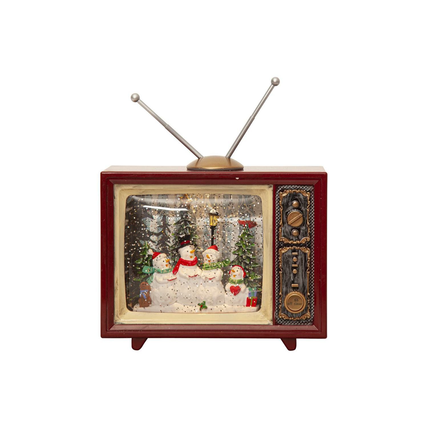 STAR TRADING LED Dekolicht Vinter, LED Weihnachtsdeko,Vinter', wassergefüllt mit Glitzer, Retro-Fernsehe