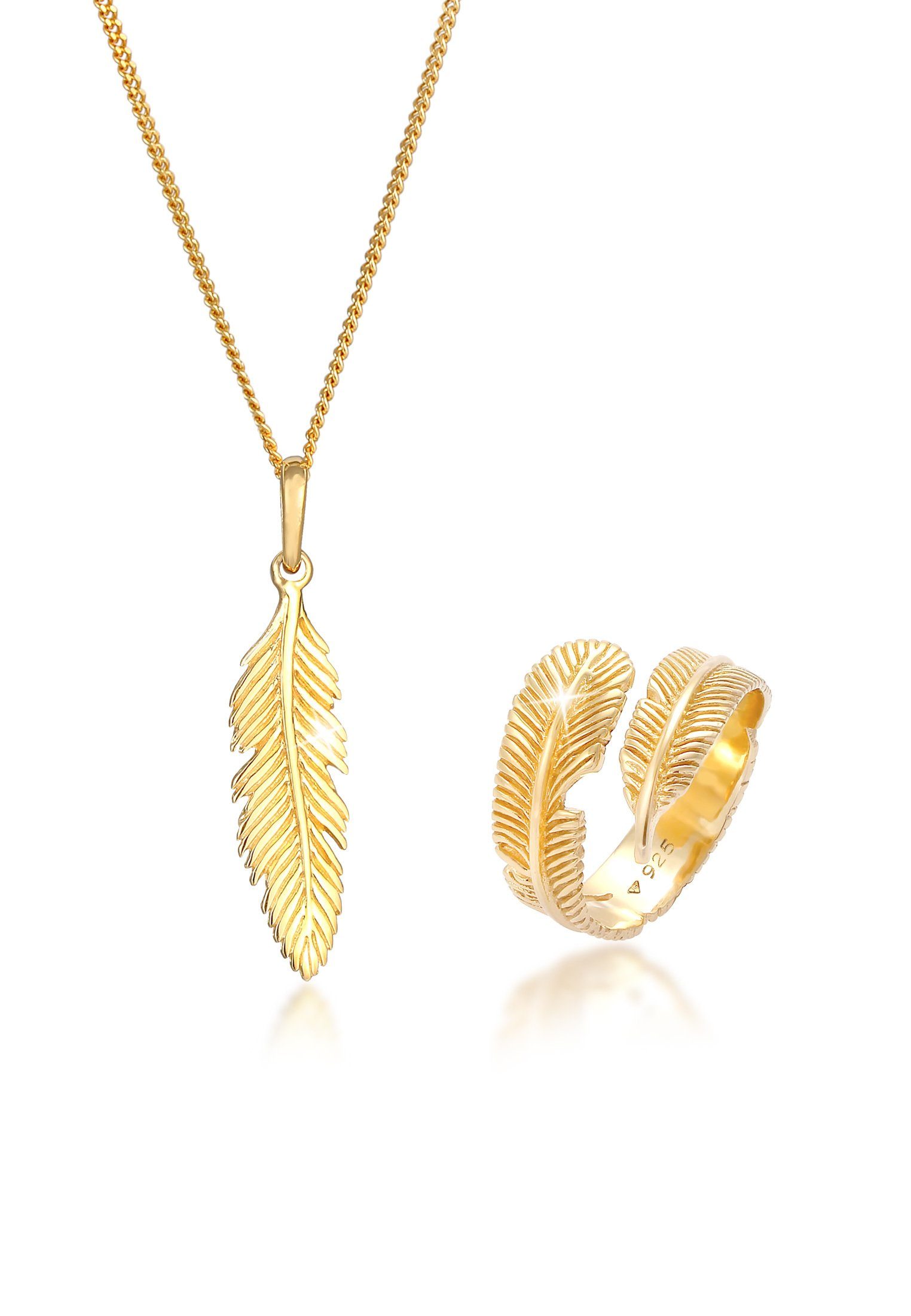 Elli Schmuckset Feder Boho Festival 925 günstig online kaufen
