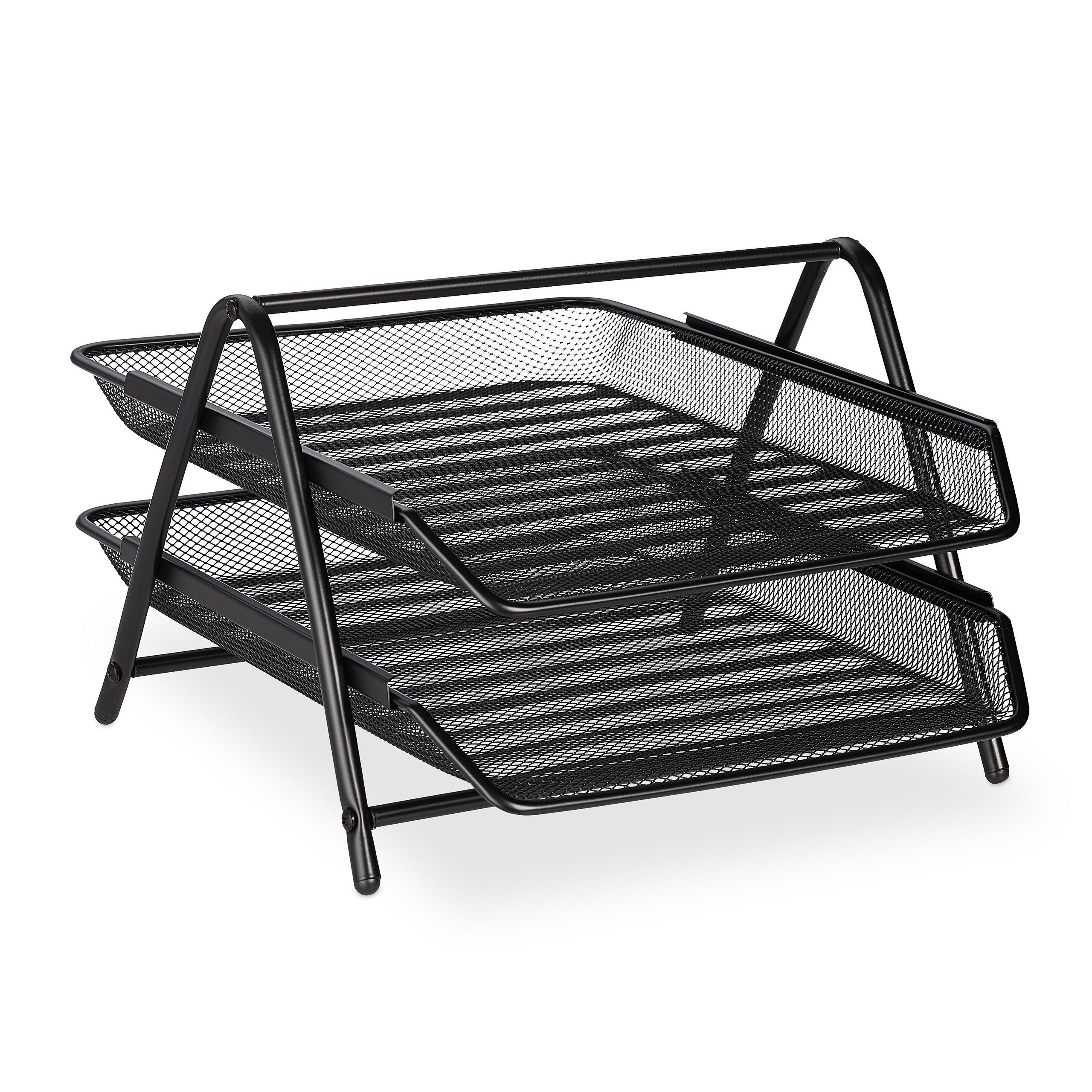 relaxdays Briefablage Dokumentenablage mit 2 Fächern