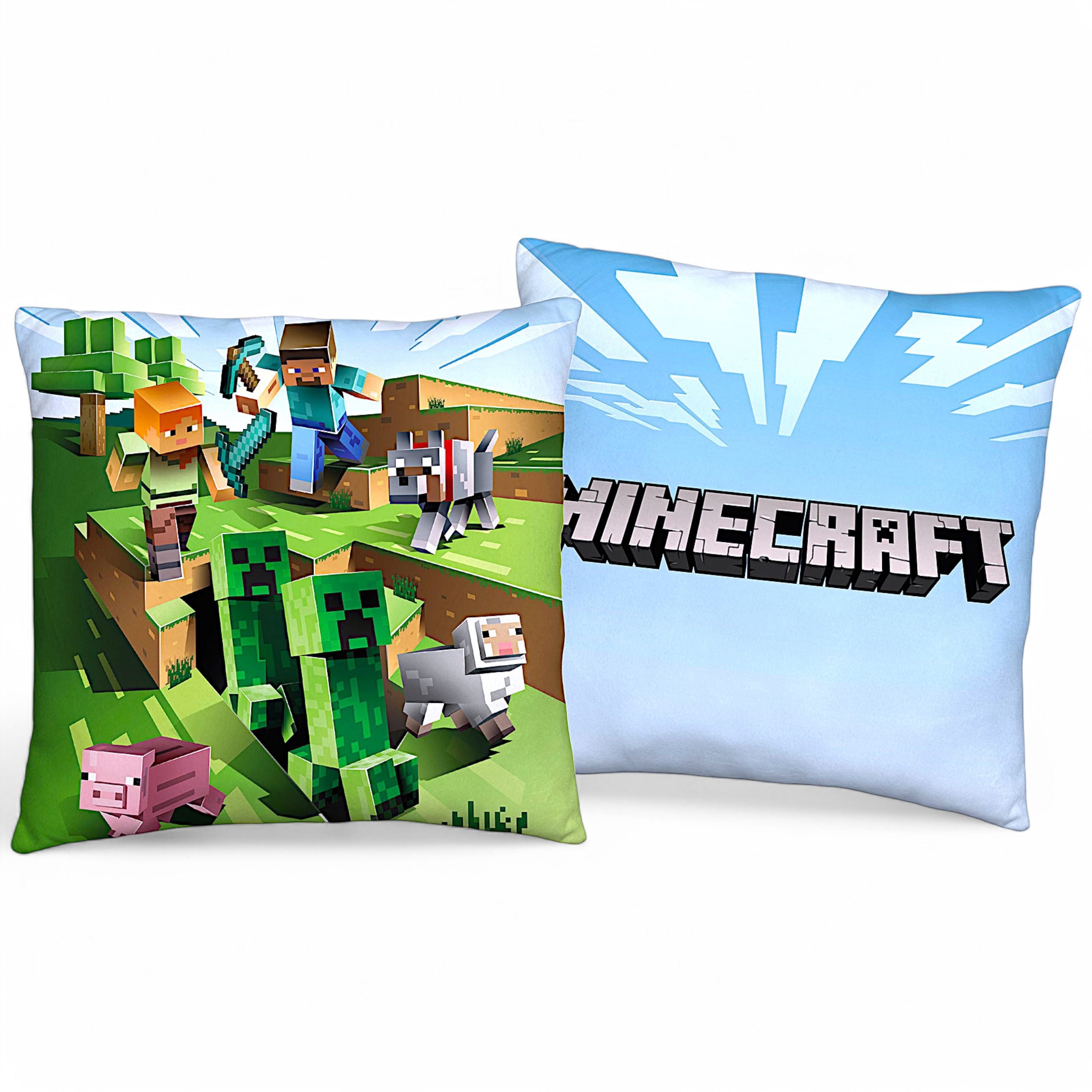 Minecraft Dekokissen Minecraft Caves, Kinder Gaming Kuschelkissen 40 x 40 c günstig online kaufen