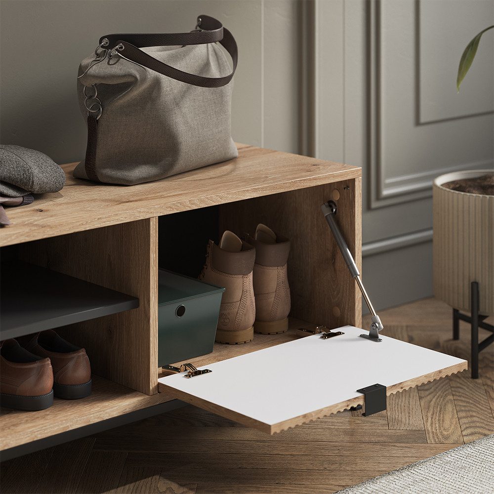 Vicco Schuhbank Eliza, Viking Oak, 100 x 45 cm mit Klapptür (1-St)