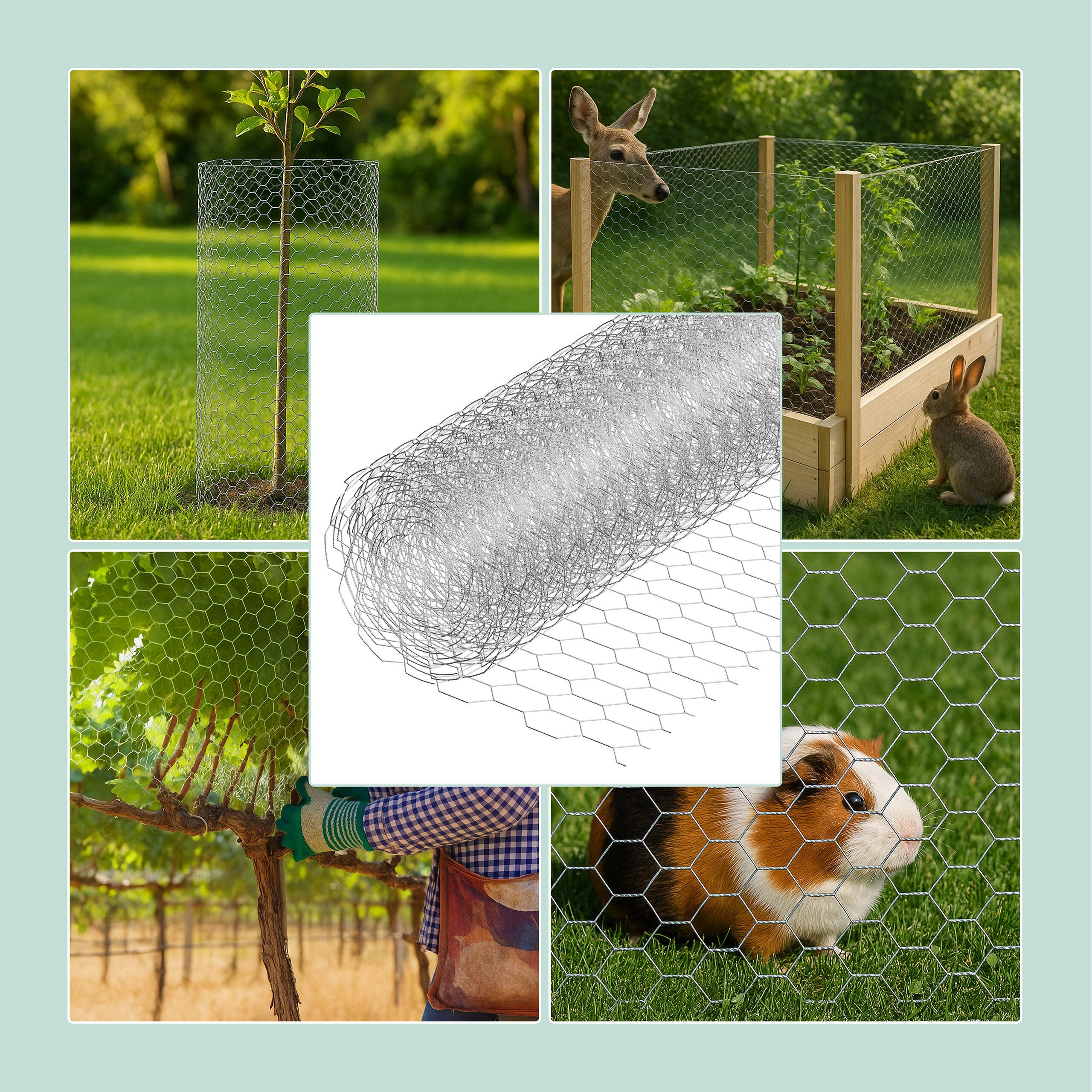 relaxdays Maschendrahtzaun 15 x 25 mm, (mit Drahtzange), 5 m