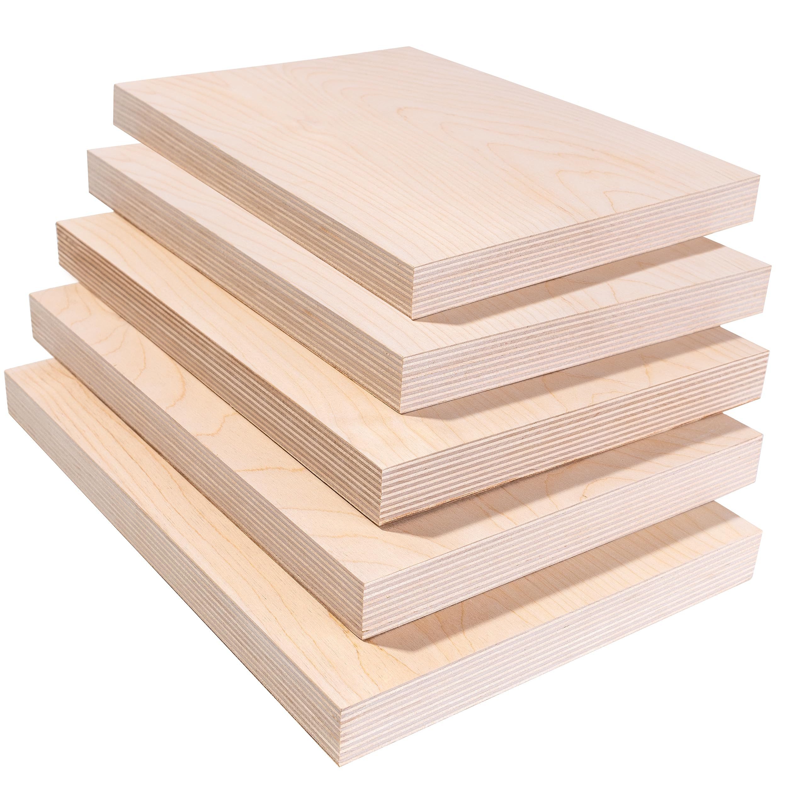 Creative Deco Bastelnaturmaterial A4 Sperrholzplatte 300 x 210 (0,5) mm 12 mm Birke, (5-tlg)