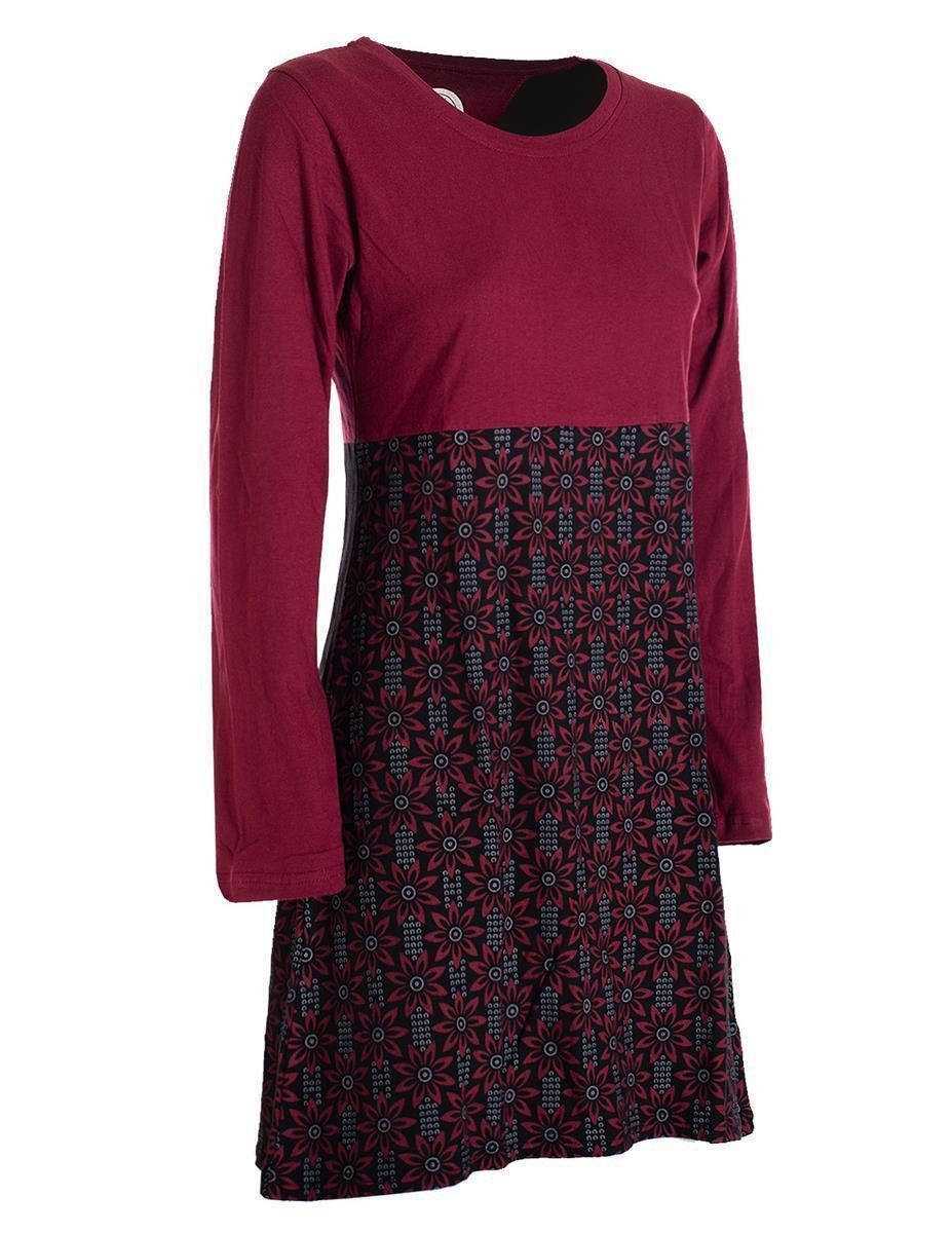Vishes Tunikakleid Damen Langarm Longshirt-Kleid Sweatkleid Tunika-Kleid Shirt-Kleid Ethno, Goa, Hippie Style