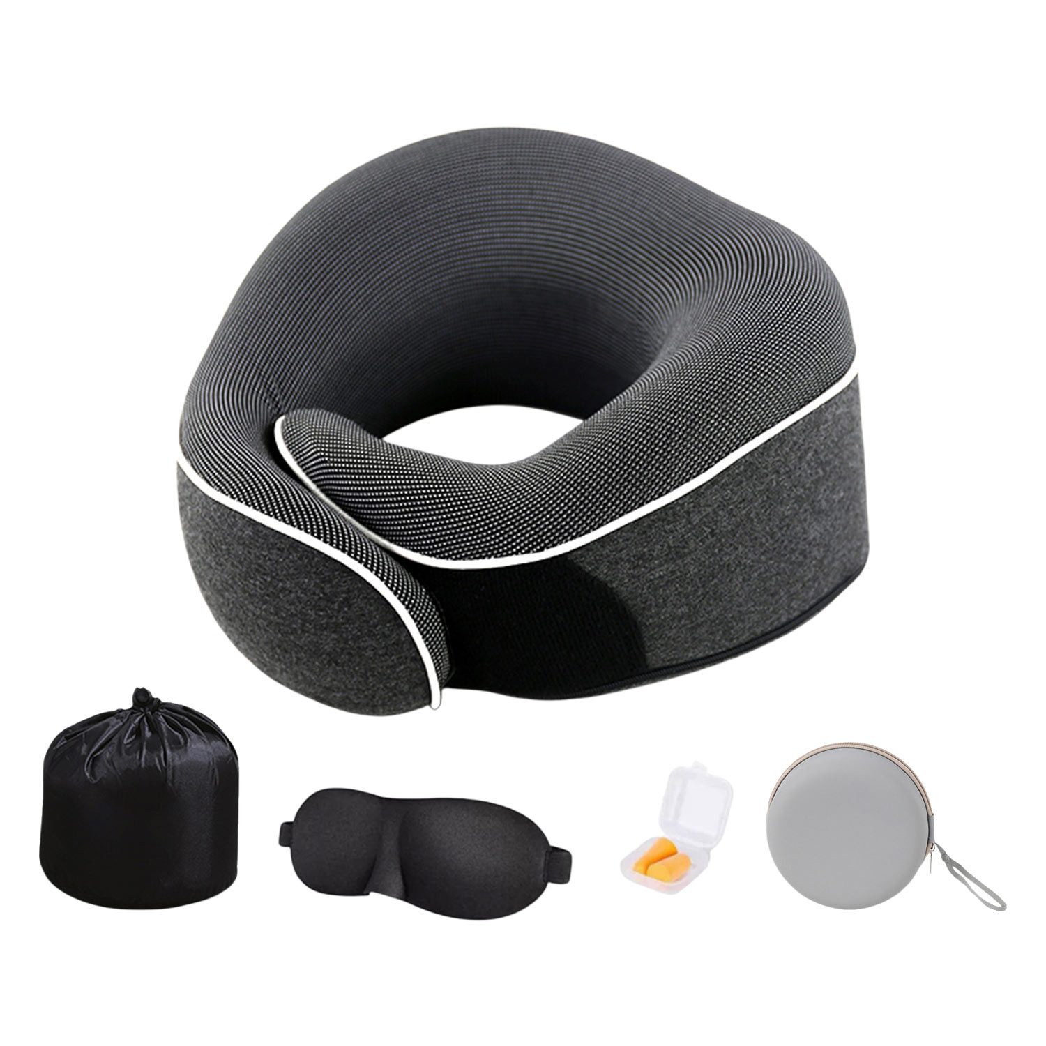 Nackenkissen Nackenhörnchen Memory Foam,Reisekissen,Mit Augenmaske,Ohrstöpseln