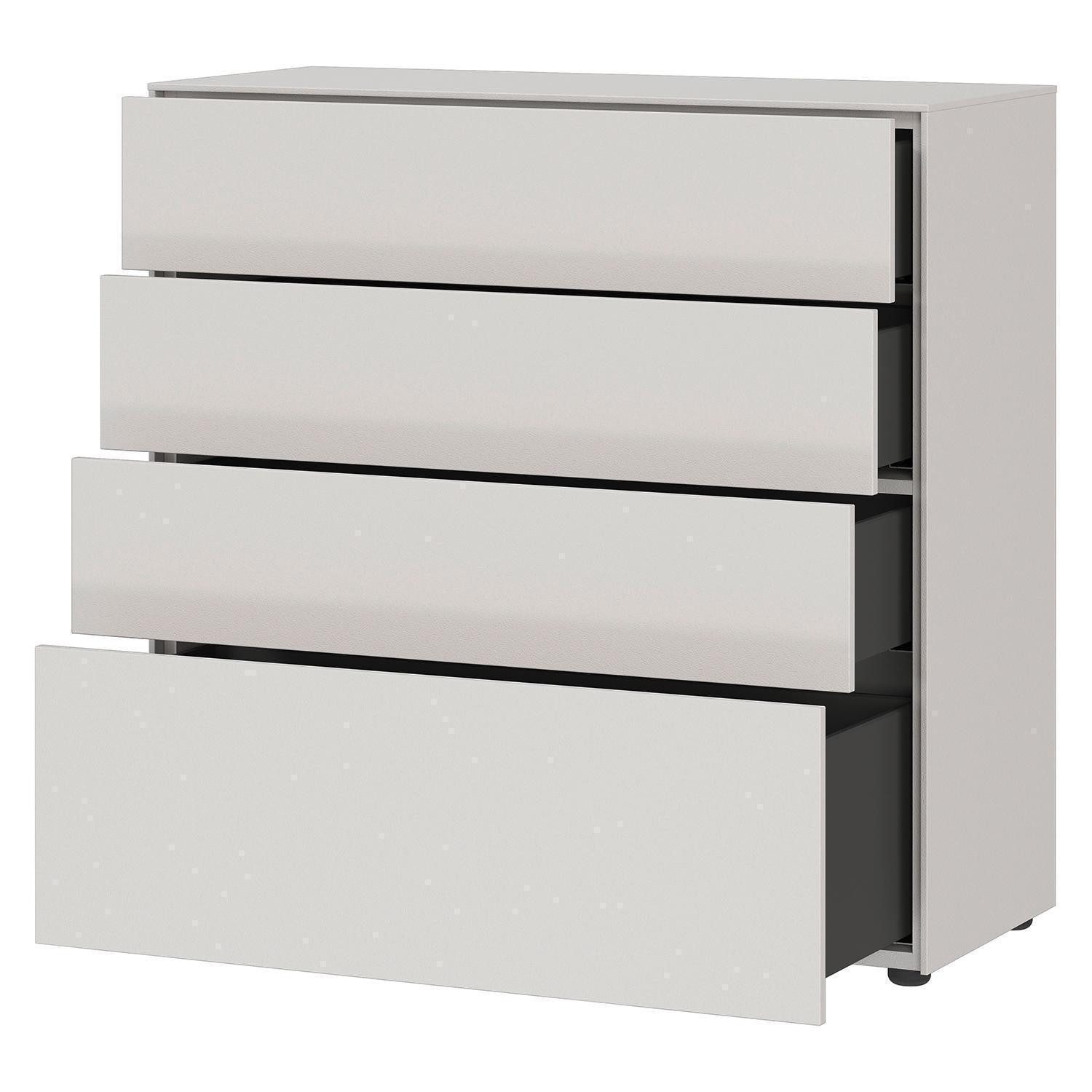 Vito Kommode LOMENA, Cashmeregrau, 4 Schubladen, Push-to-Open-Funktion, B 92 x H 93 x T 41 cm