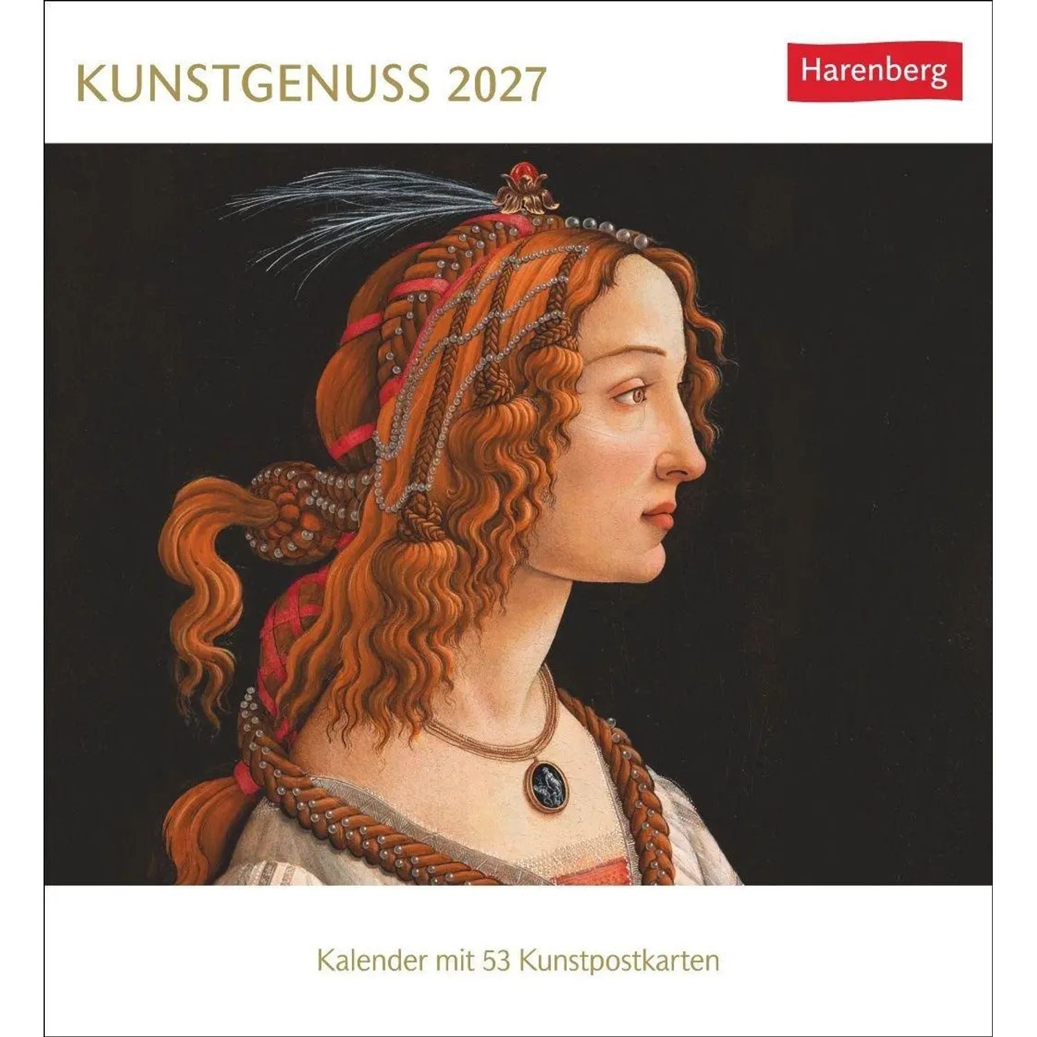Harenberg Kalender Verlag Kunstkalender Kunstgenuss Postkartenkalender 2027 - Kalender mit 53 Kunstpostkarten