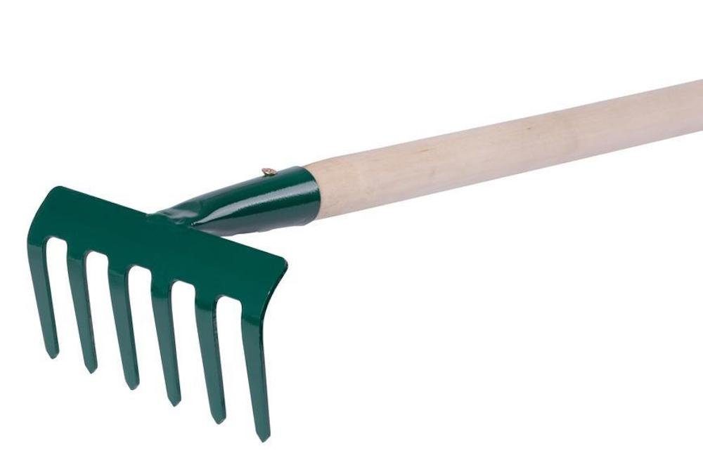 Gartenrechen Gartenharke 109/1000 6 Zinken mit Griff