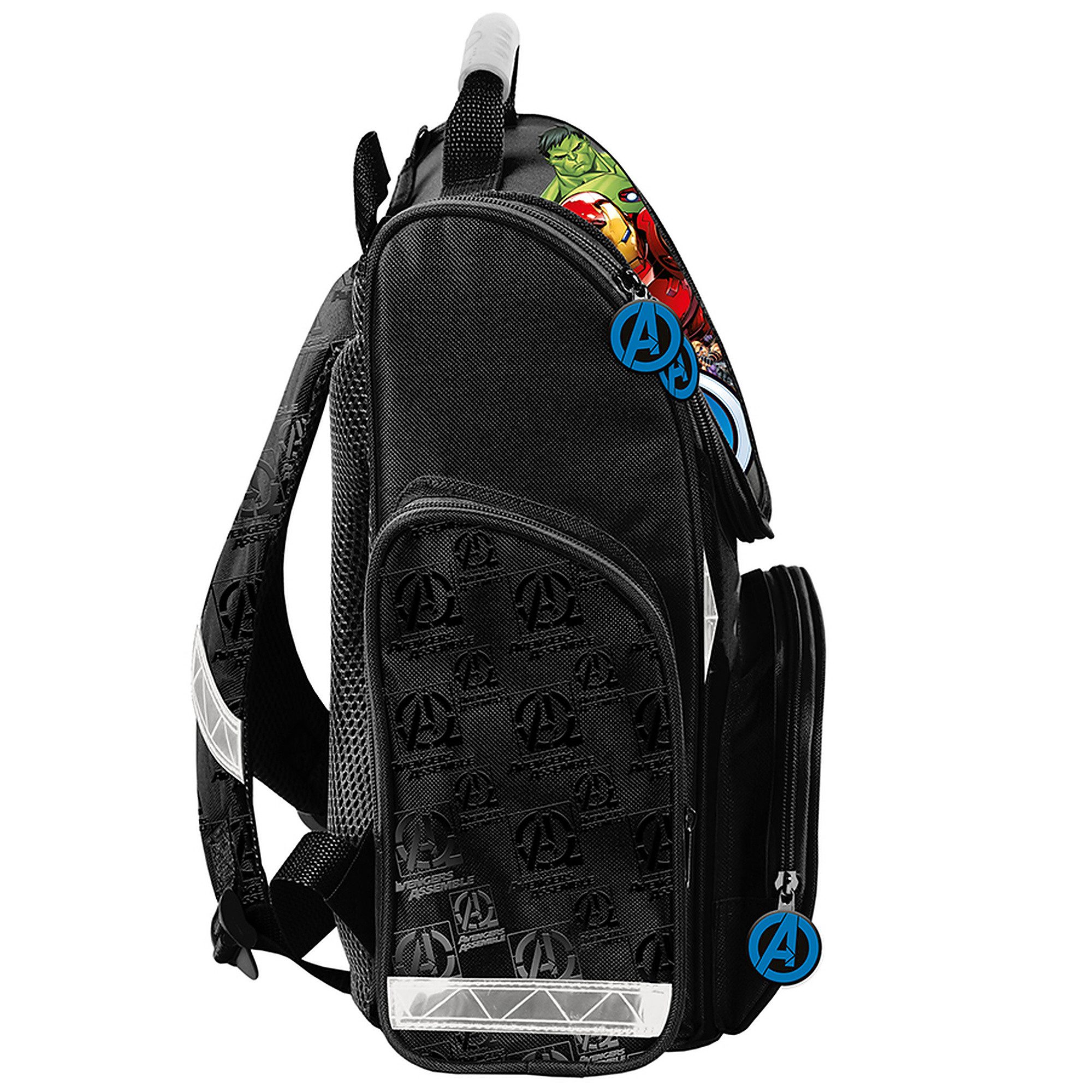 PASO Schulrucksack Mega-Set Marvel Avengers Schulset 6-tlg (Rucksack + Turnbeutel + Federmäppchen + Lunchbox + Trinkflasche + Sporttasche, 6-tlg)