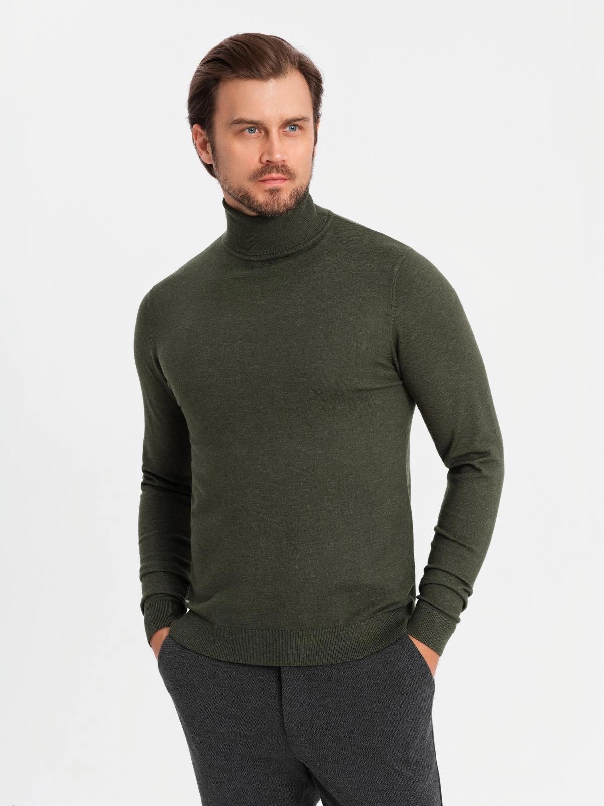 Rollkragenpullover Herrenstrick-Rollkragenpullover mit Viskose