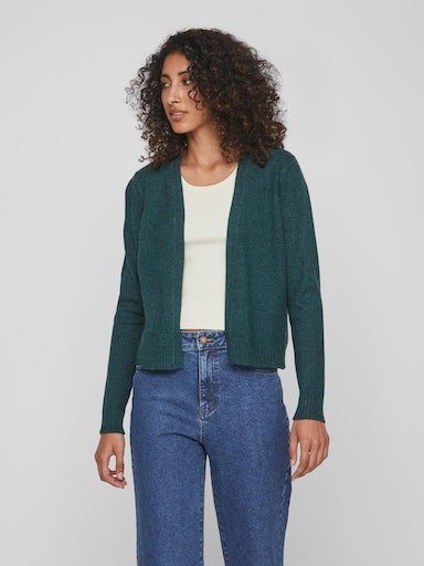 Vila Cardigan VIRIL SHORT L/S KNIT MELANGE Detail:DARK CARDIGAN-NOOS Pine Ponderosa