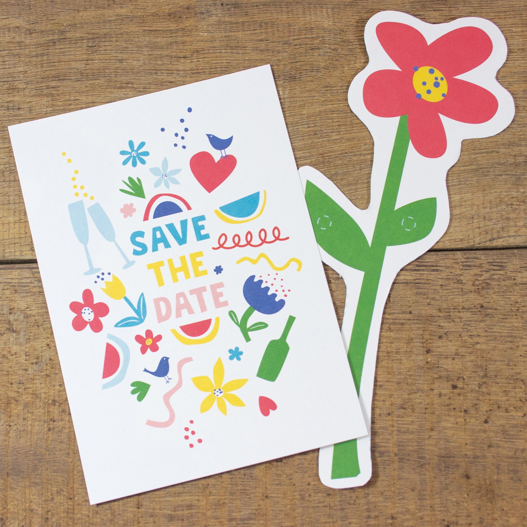 Bow & 100% Recyclingpapier the Postkarte Save date, Postkarte Hummingbird