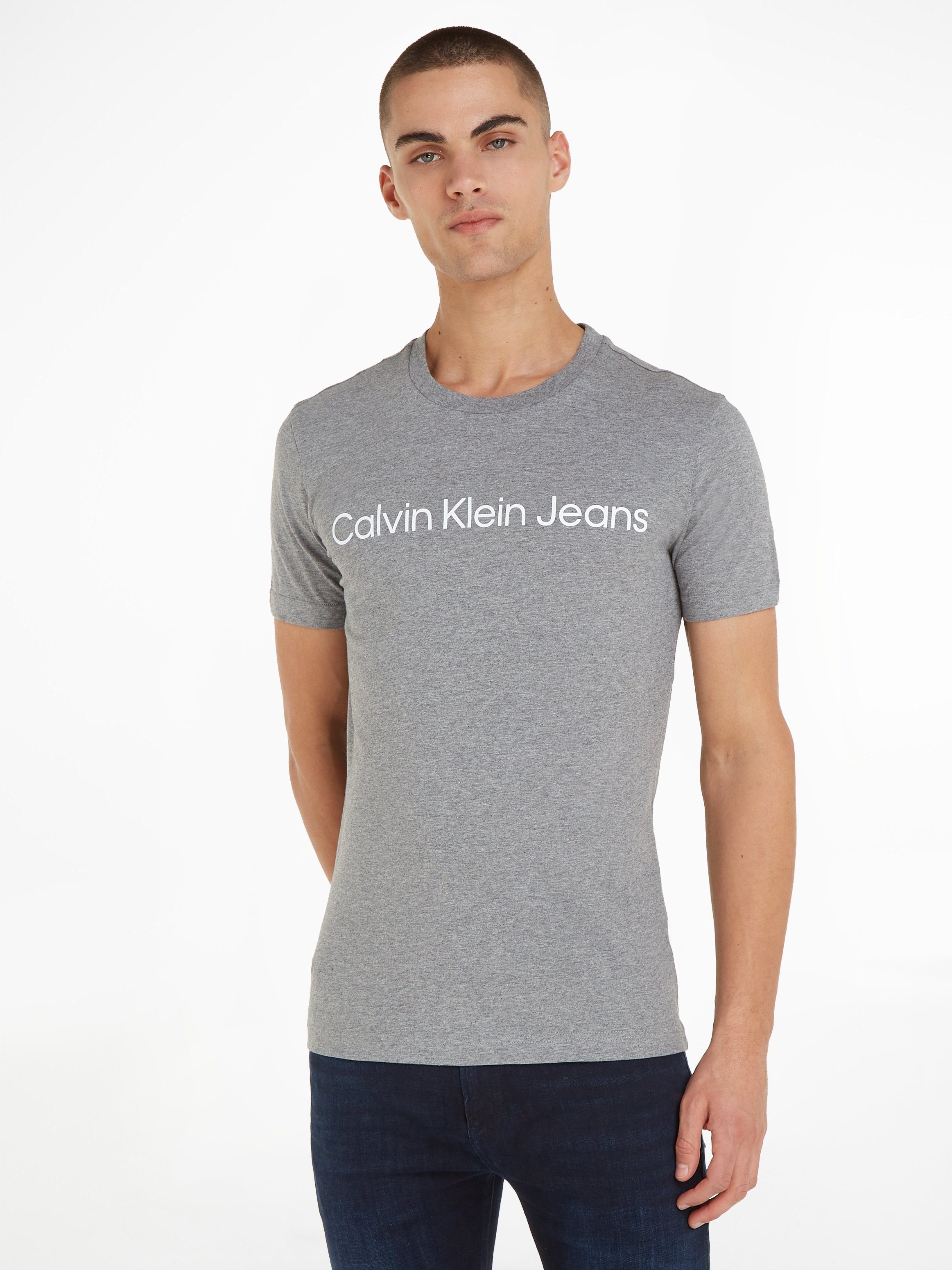 Calvin Klein Jeans T-Shirt CORE INSTITUTIONAL LOGO SLIM TEE Mid Grey Heather