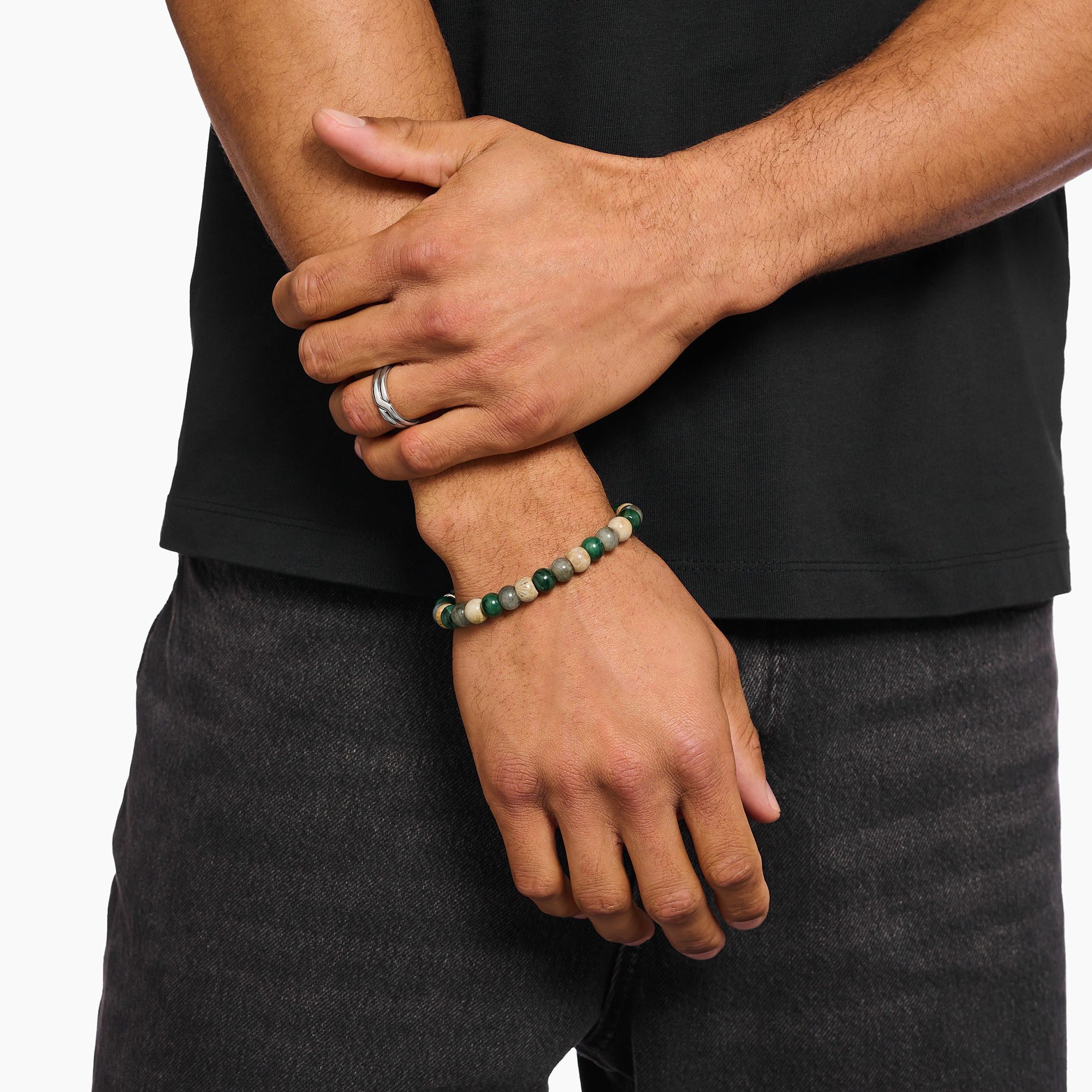 THOMAS SABO Armband Bead Armband, mit Labradorit, Jaspis, Jade