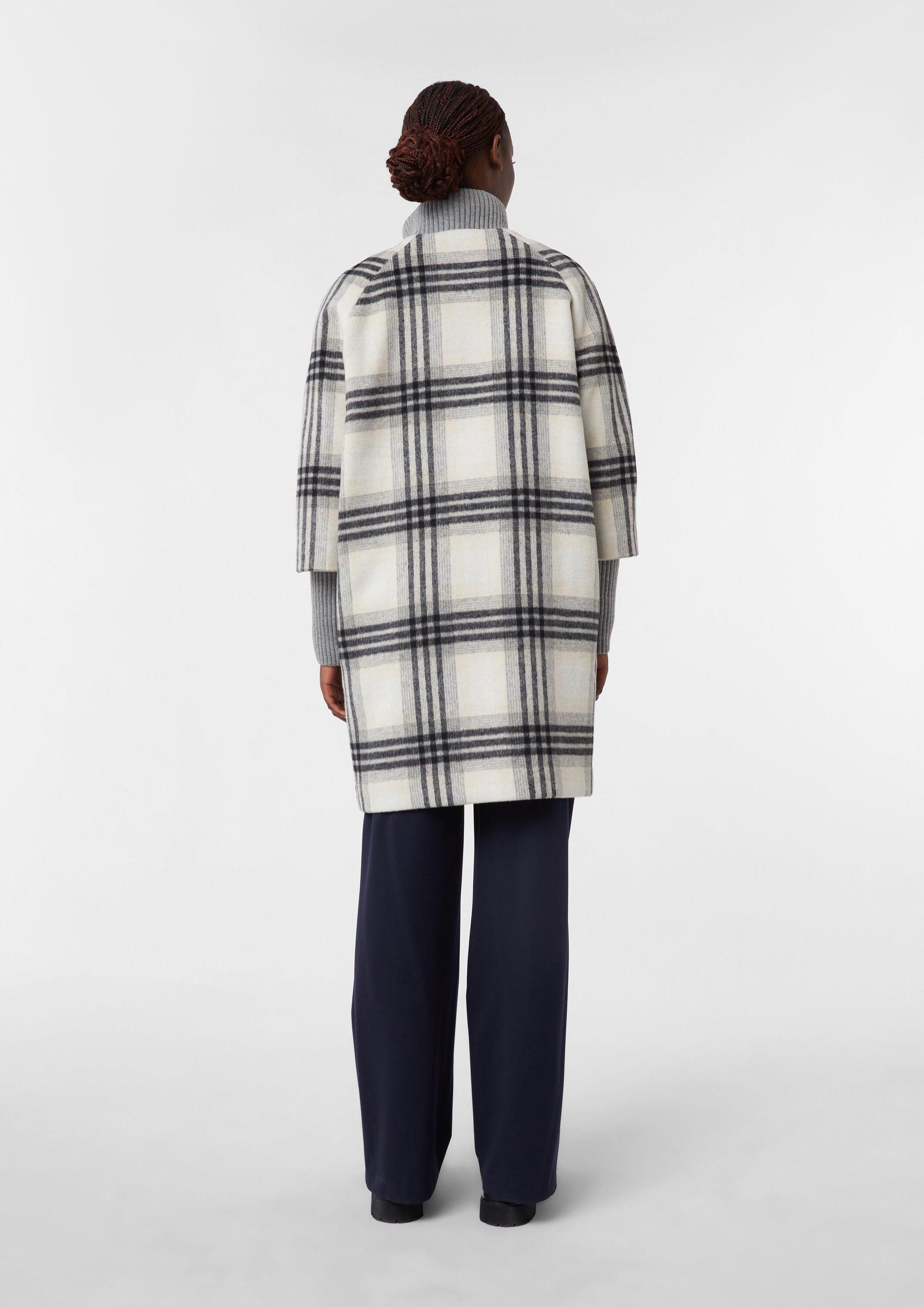 comma Funktionsmantel Outdoor-Mantel Karierter Mantel mit Strick-Details