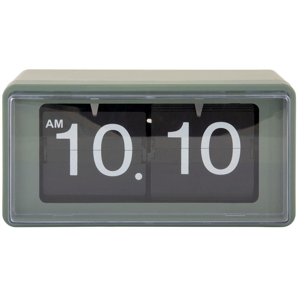 Karlsson Uhr Wanduhr oder Tischuhr Retro Boxed Flip Jungle Green günstig online kaufen