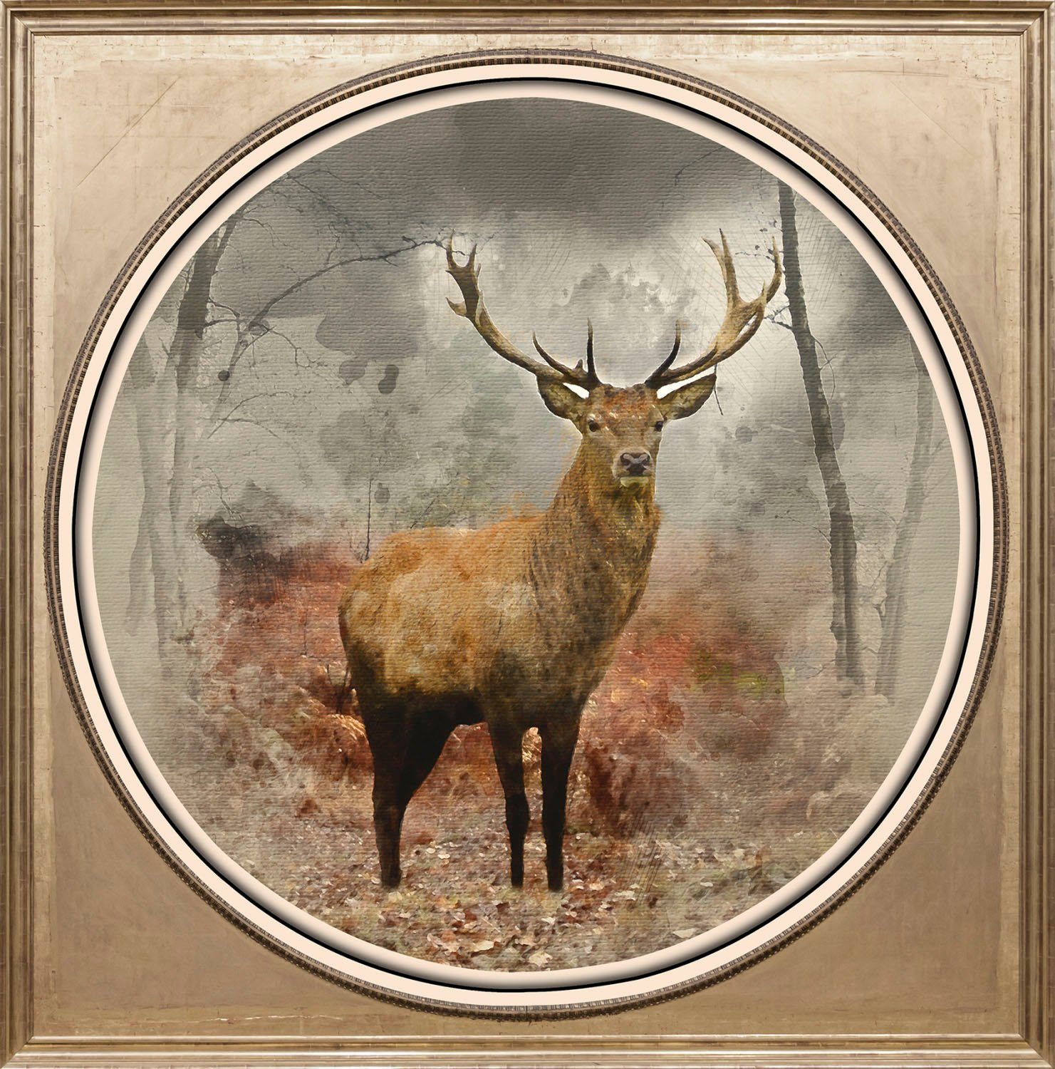 queence Acrylglasbild Hirsch, Gemälde, Hirsch, Hirschbilder, Hirsche, Kunst, Wald, Waldbilder, Wildtiere, Fine Art-Print in Galeriequalität