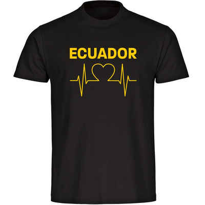 multifanshop T-Shirt Herren Ecuador - Herzschlag - Männer