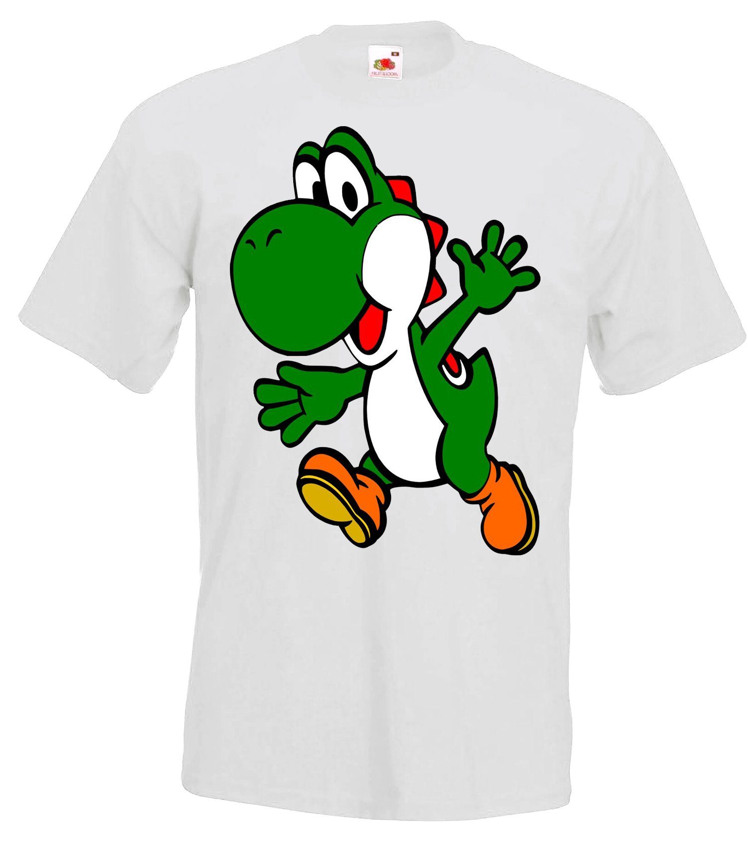 Youth Designz T-Shirt Yoshi witziges Frontprint T-Shirt Mit für Weiß trendigem Herren Gaming