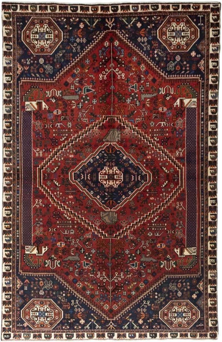 Orientteppich Shiraz 183x286 Handgeknüpfter Orientteppich / Perserteppich, Nain Trading, rechteckig, Höhe: 10 mm