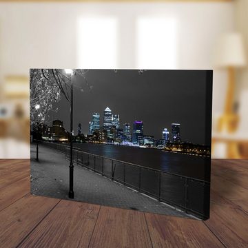wandmotiv24 Leinwandbild London Hafen, Städte (1 St), Wandbild, Wanddeko, Leinwandbilder in versch. Größen