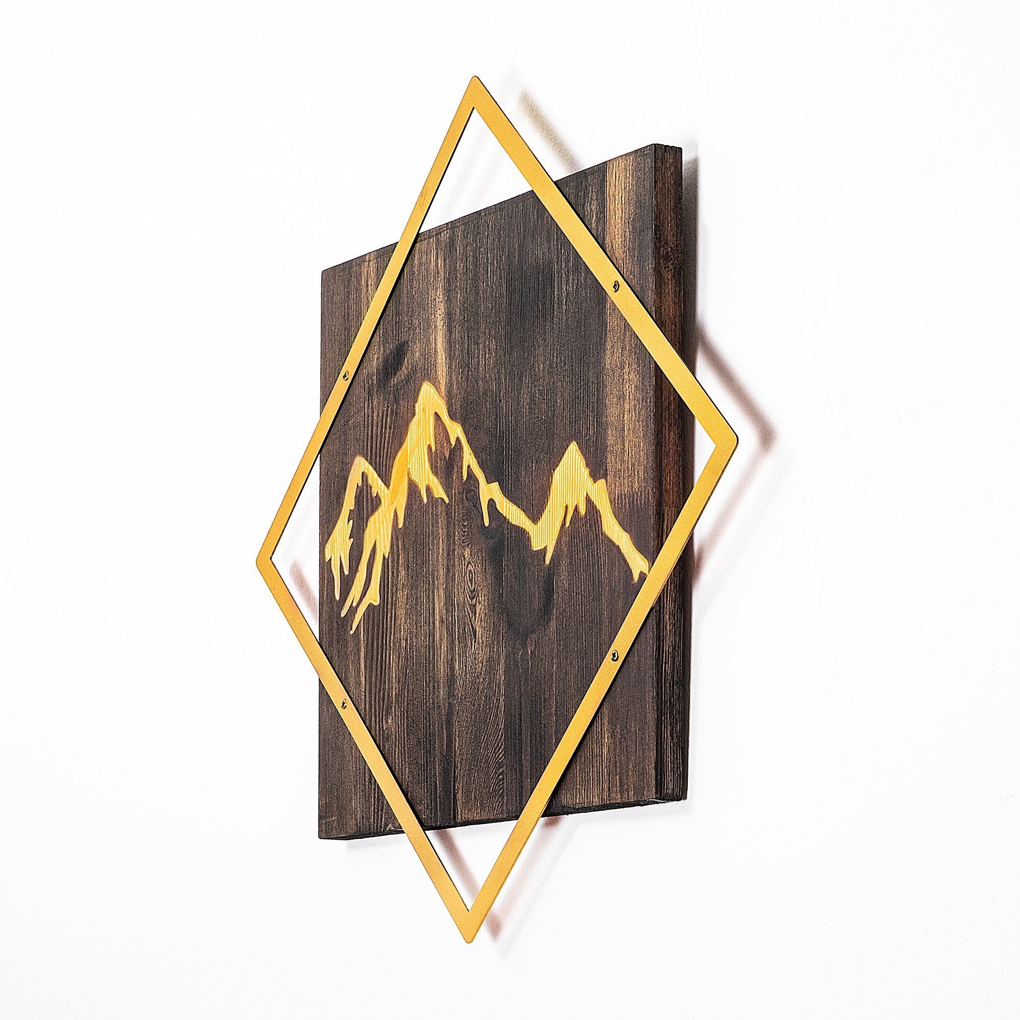 Wallity Wanddekoobjekt SKL2257, Nussbaum,Gold, 54 54 50% cm, Holz x
