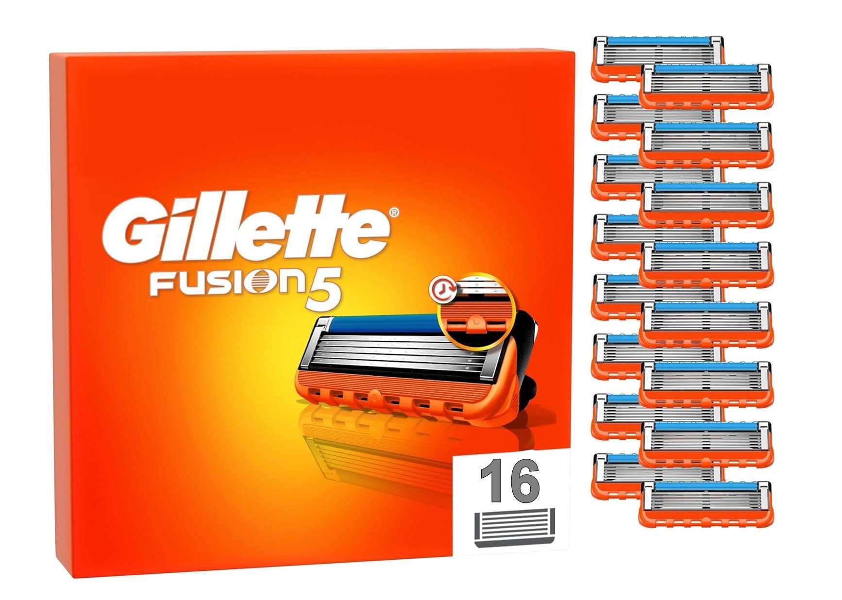 Gillette Лезвия для бритвы Fusion5 Vorteilspack, 16-tlg., 16 Ersatzklingen für Nassrasierer Бритвы