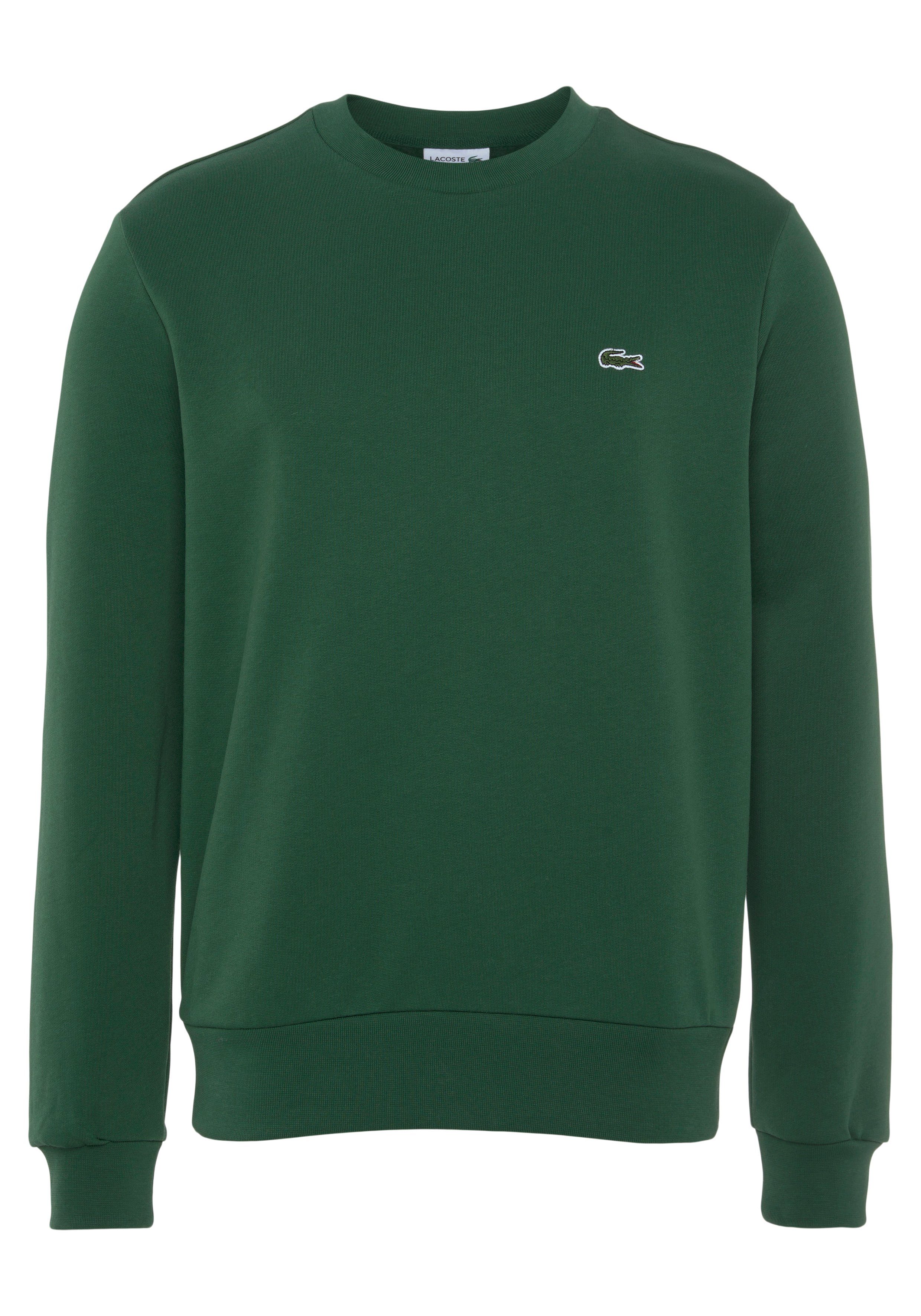 Lacoste Sweatshirt (1-tlg) mit klassischem Rundhalsausschnitt green