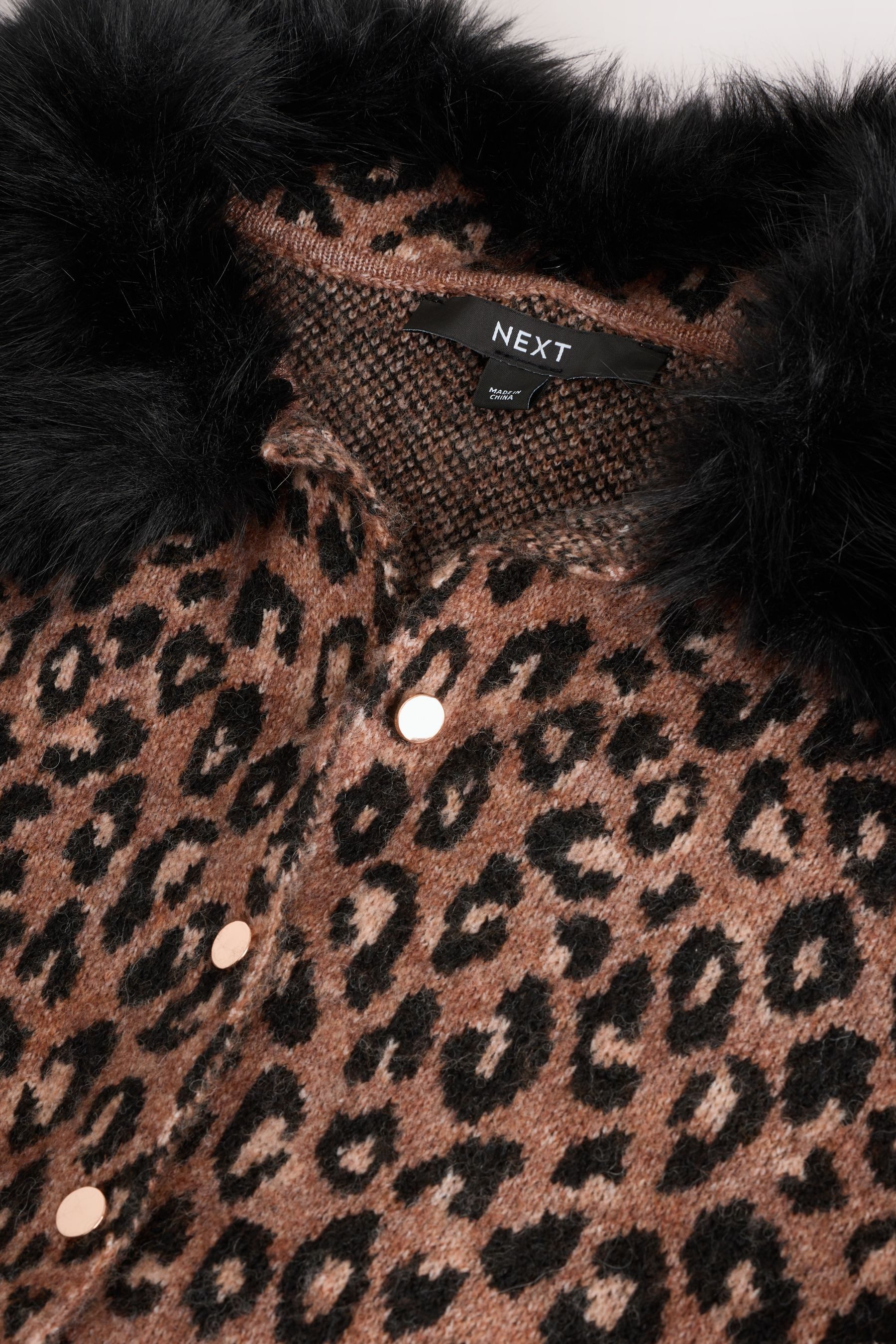 Next Minikleid Mini-Strickkleid mit Kunstfellkragen (1-tlg) günstig online kaufen