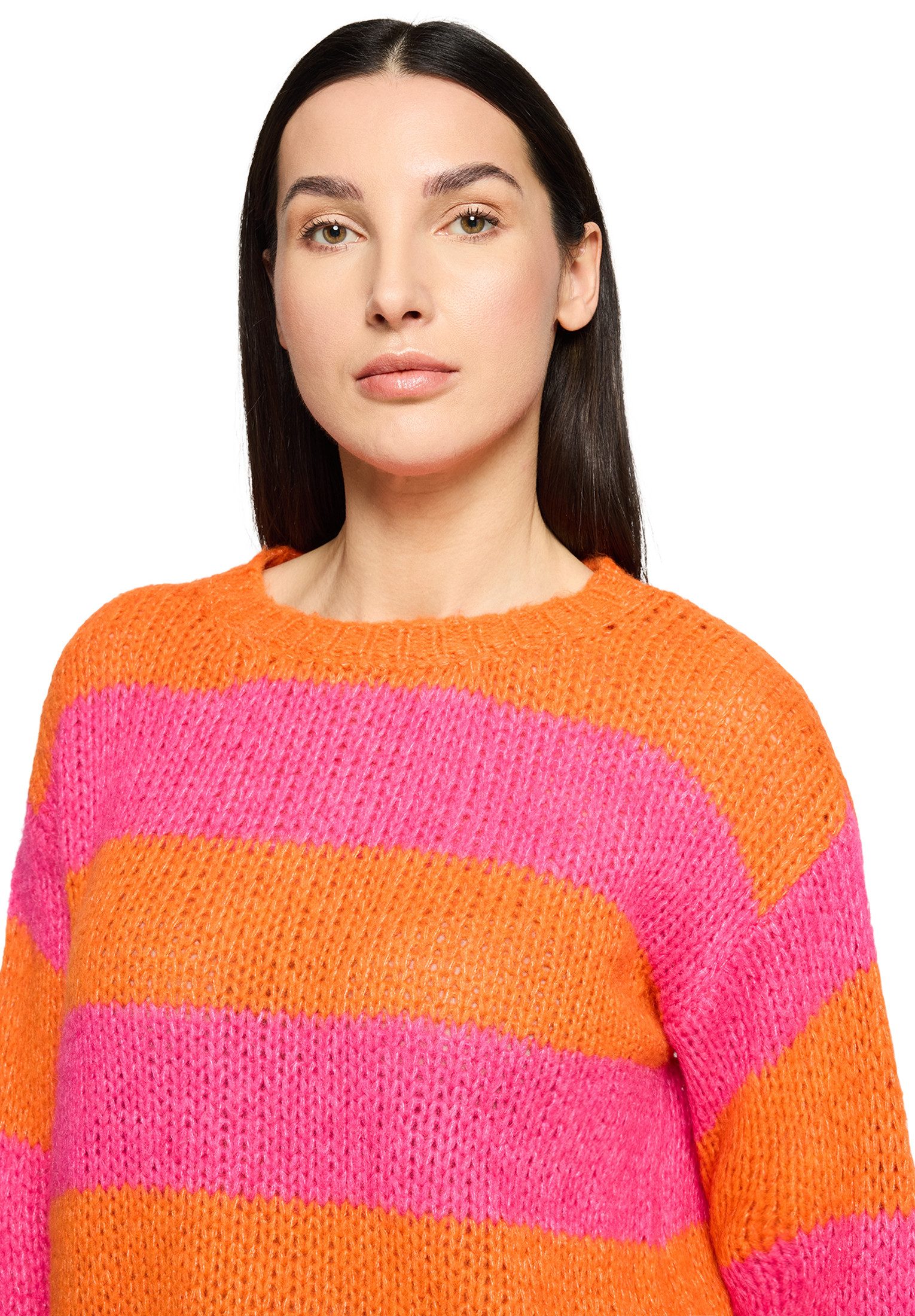 Cartoon Strickpullover Damen mit Rundhalsausschnitt (1-tlg)