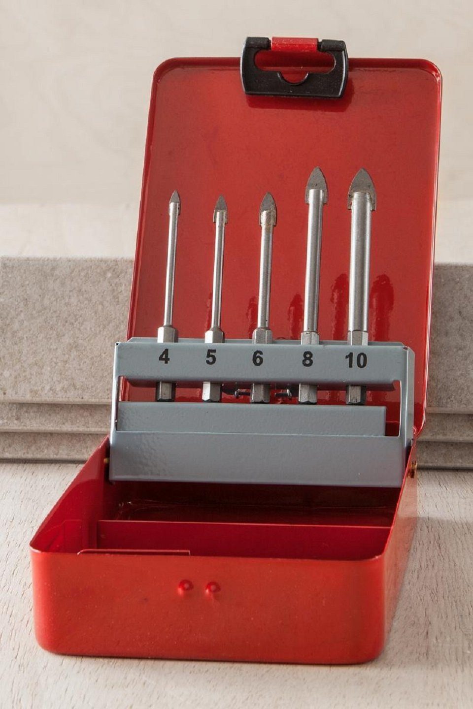 Kraft Werkzeuge Bohrer- und Bitset Kraft Werkzeuge Glas- /Keramik- / Fliesenbohrer 5tlg.