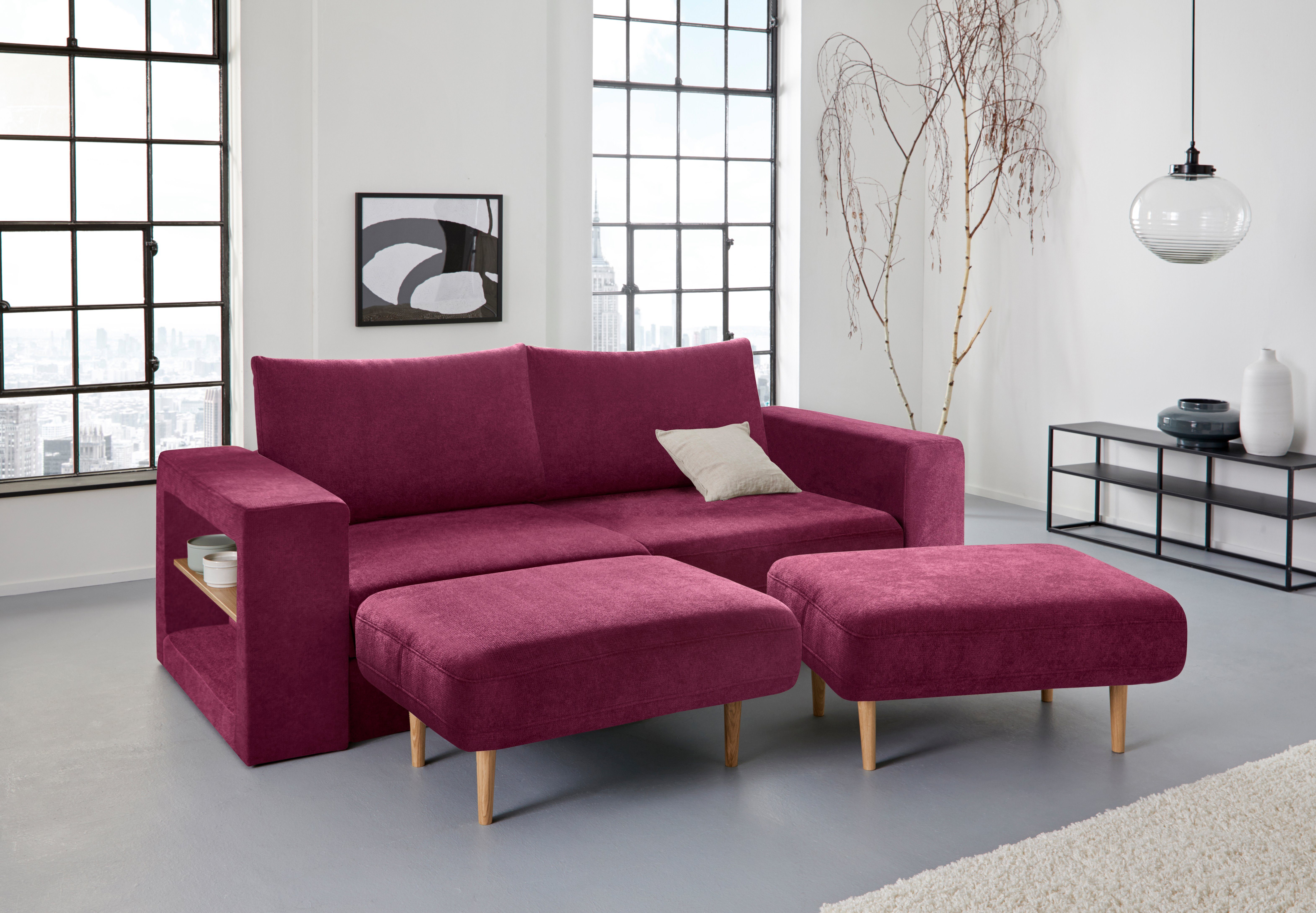LOOKS by Wolfgang Joop 3,5-Sitzer Looksvb, Verwandlungssofa: aus Sofa wird  Sofa mit 2 Hockern, mit Regalfunktion