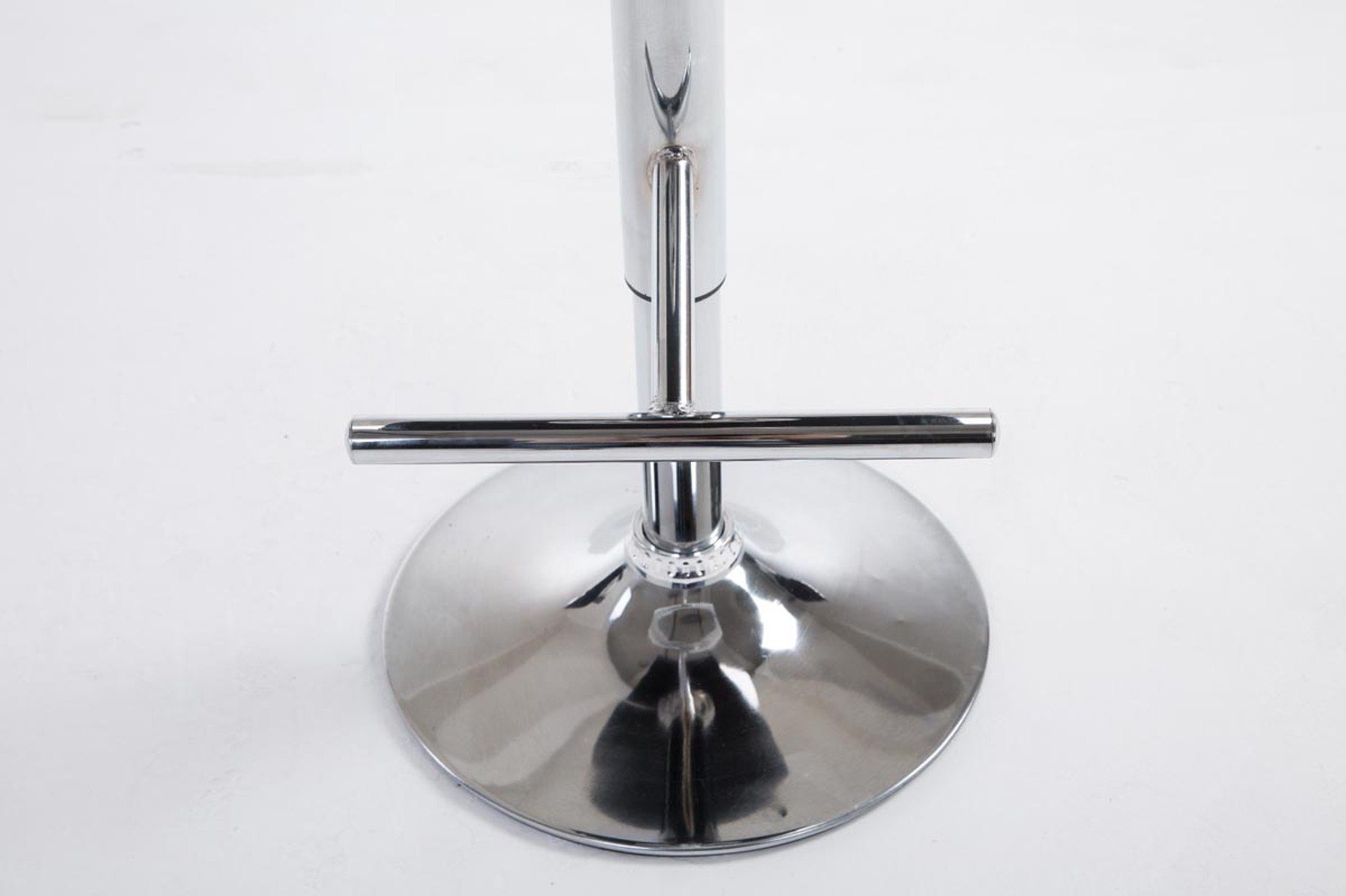 & (Barstuhl Schwarz - Tresenhocker), Küche höhenverstellbar für drehbar chromfarbener Hocker Sitzfläche: Kunstleder - Theke Calif Barhocker - Stahl TPFLiving - 360°