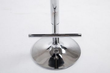 TPFLiving Barhocker Calif (Barstuhl höhenverstellbar - Hocker für Theke & Küche - Tresenhocker), 360° drehbar - chromfarbener Stahl - Sitzfläche: Kunstleder Schwarz