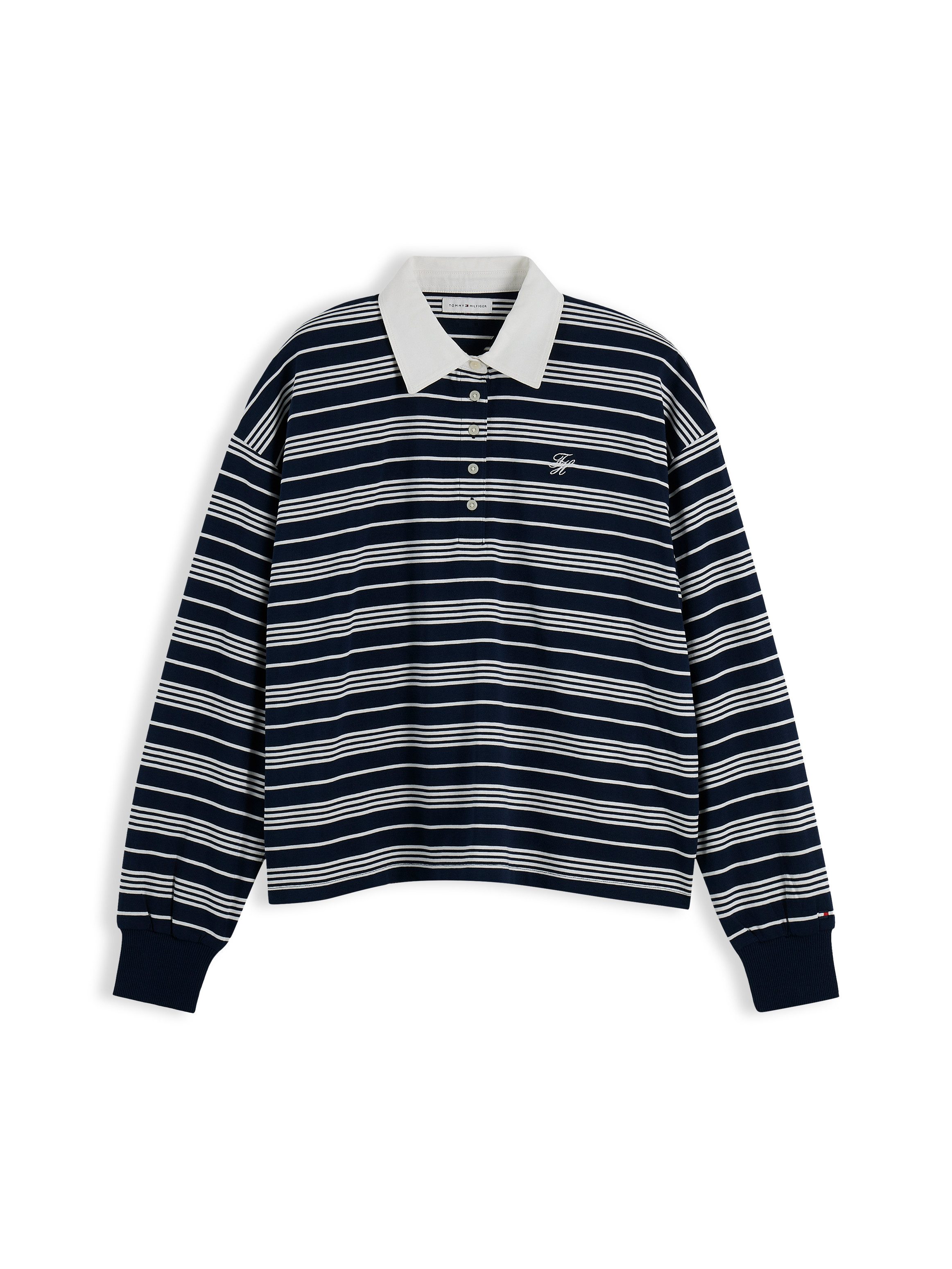 Tommy Hilfiger Sweatshirt RUGBY STP LS POLO SWEATSHIRT Baumwolle – Bild 5 von 5
