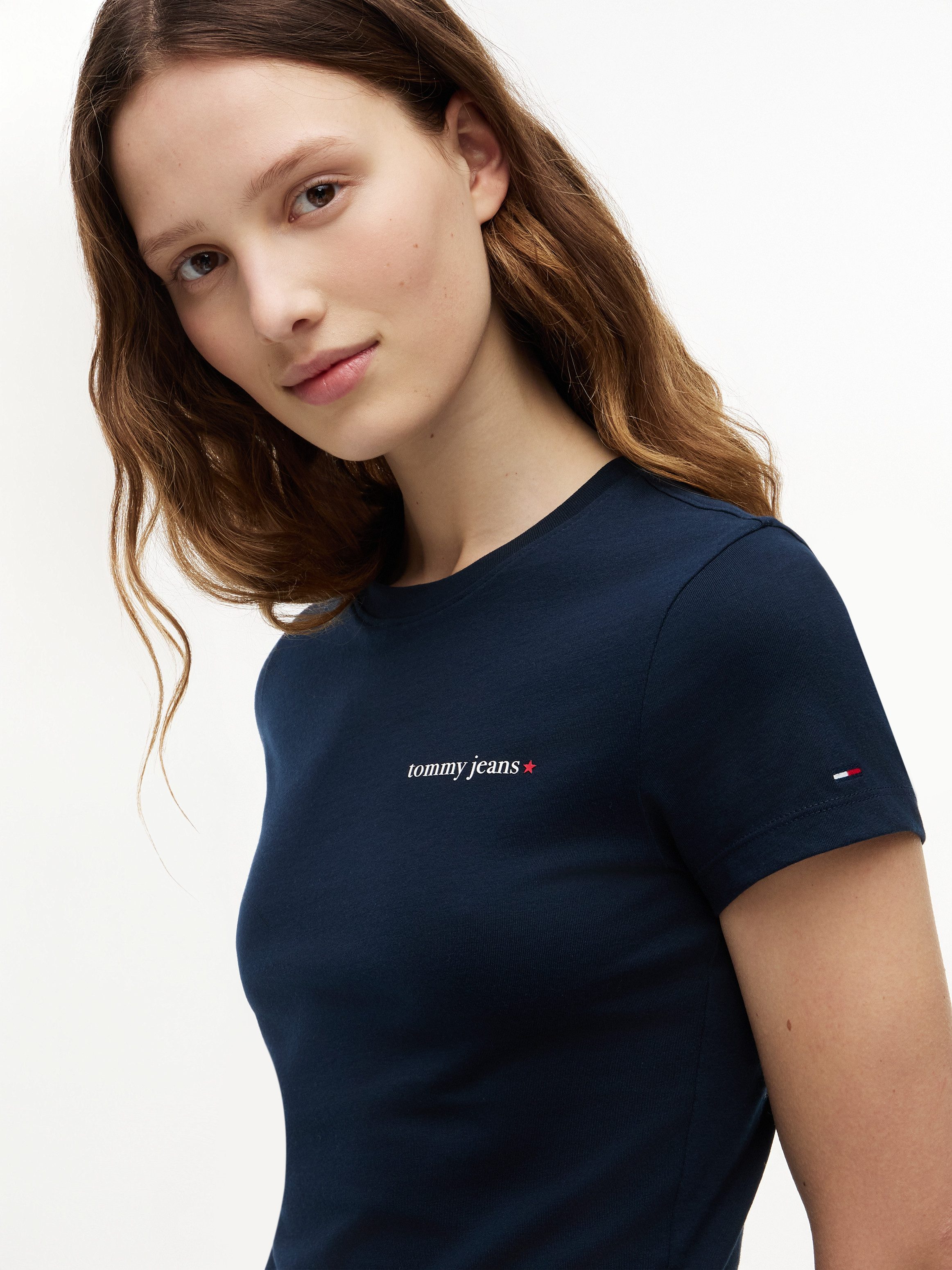 Tommy Jeans T-Shirt TJW SLIM ESS LOGO 1 SS TEE EXT Baumwolle, slim fit