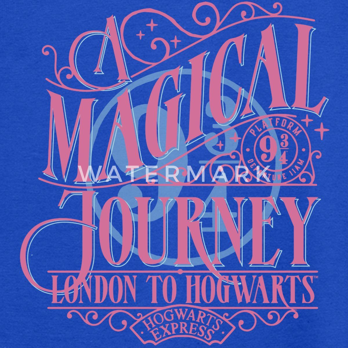 Spreadshirt T-Shirt Harry Potter Gleis 9 ¾ Design In Rosa & Blau Teenager T-Shirt (1-tlg)