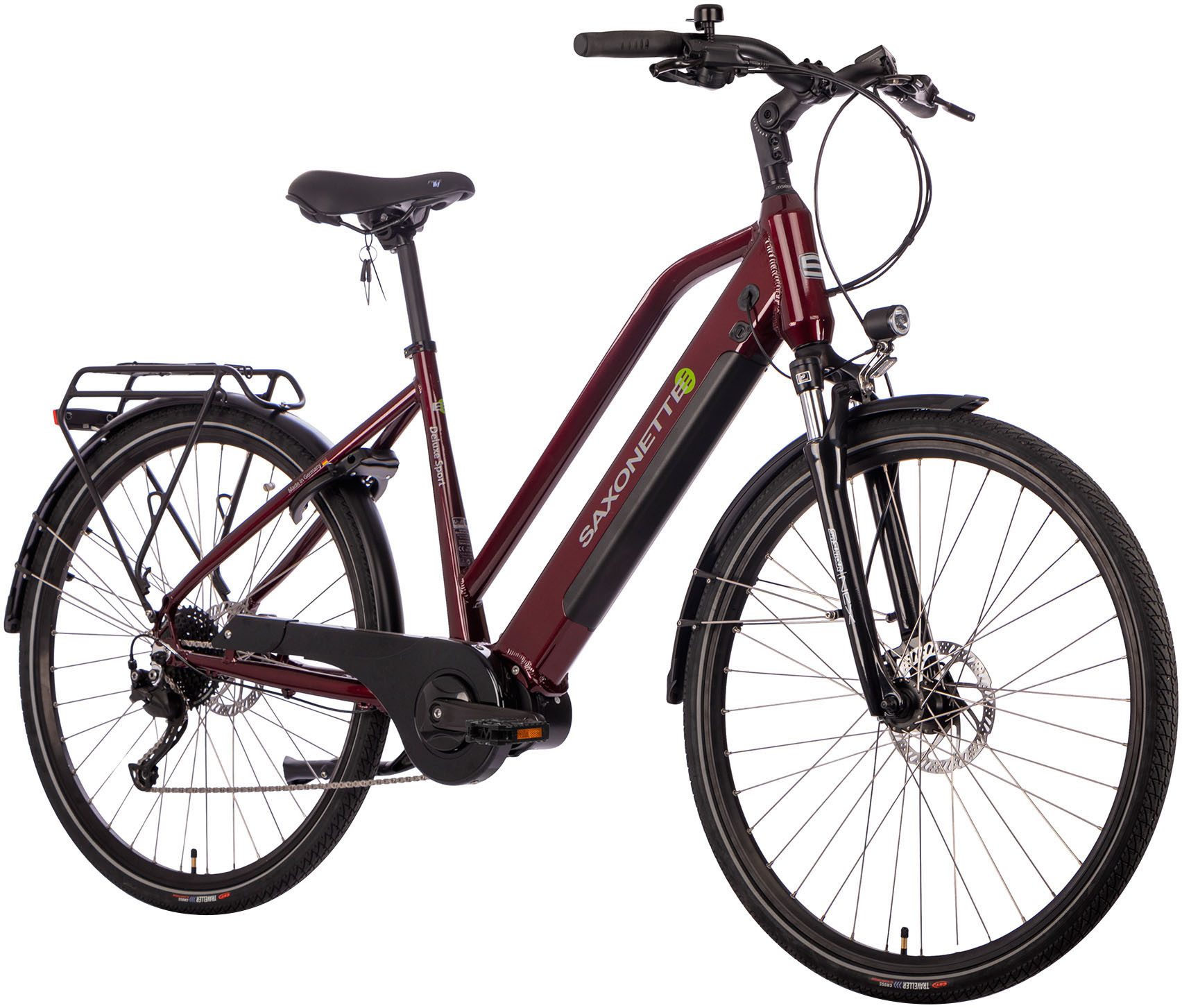 Thumbnail - SAXONETTE E-Bike Cityrad Deluxe Sport Lady, 9 Gang Shimano Alivio Schaltwerk, Kettenschaltung, Mittelmotor, 418 Wh, Pede...