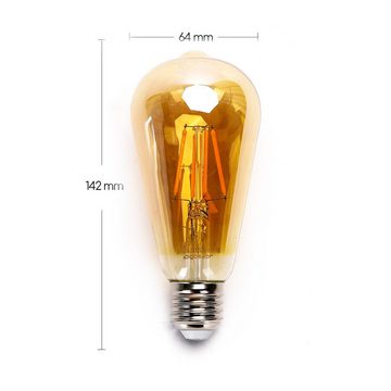 Aigostar LED-Leuchtmittel 8W LED E27 Filament Leuchtmittel Retro Nostalgie, warmweiß
