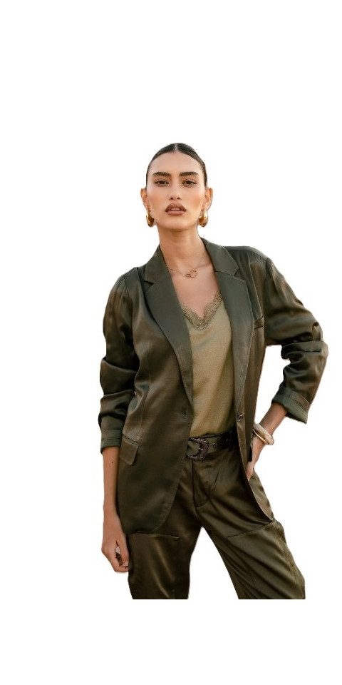 Freeman T. Porter Jerseyblazer Maria Steppin Blazer - Blazer Damen grün - satinierter Blazer oversize