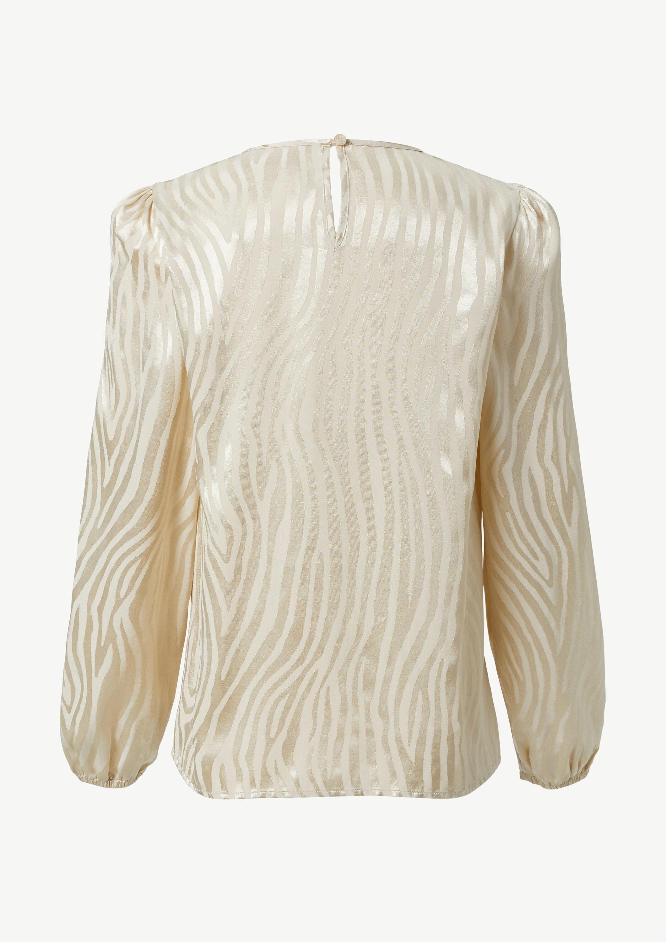 comma Langarmbluse Bluse Viskose-Bluse in Animal-Optik günstig online kaufen