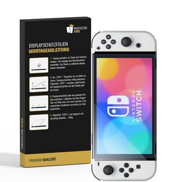 Protectorking Schutzfolie 3x Panzerfolie für Nintendo Switch Oled Displayschutz Schutzfolie, (3-Stück), ANTI-SPLITTER