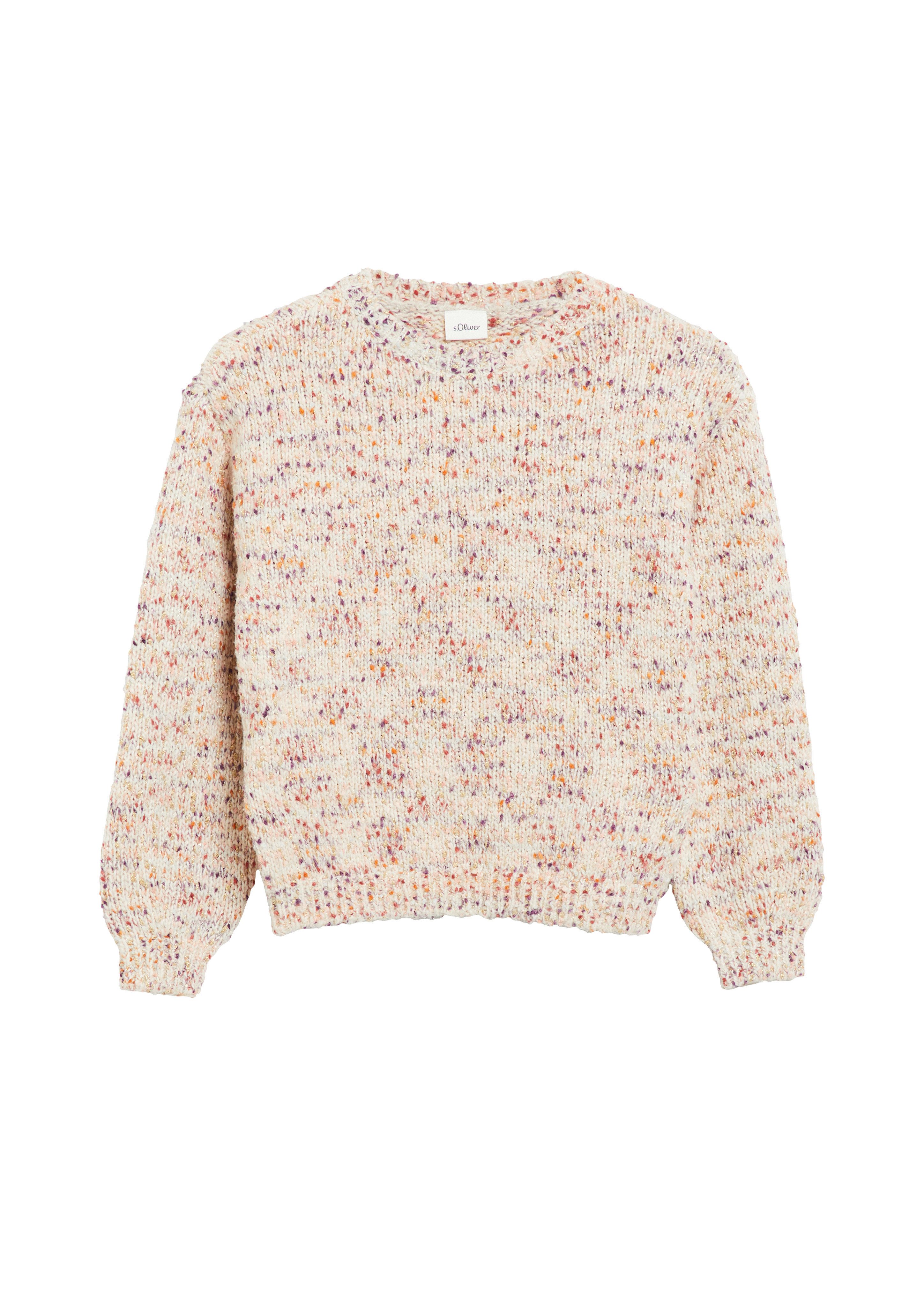 s.Oliver Junior Strickpullover Grobstrick-Pullover für Girls / Mit Glitzer-Details / Rundhals