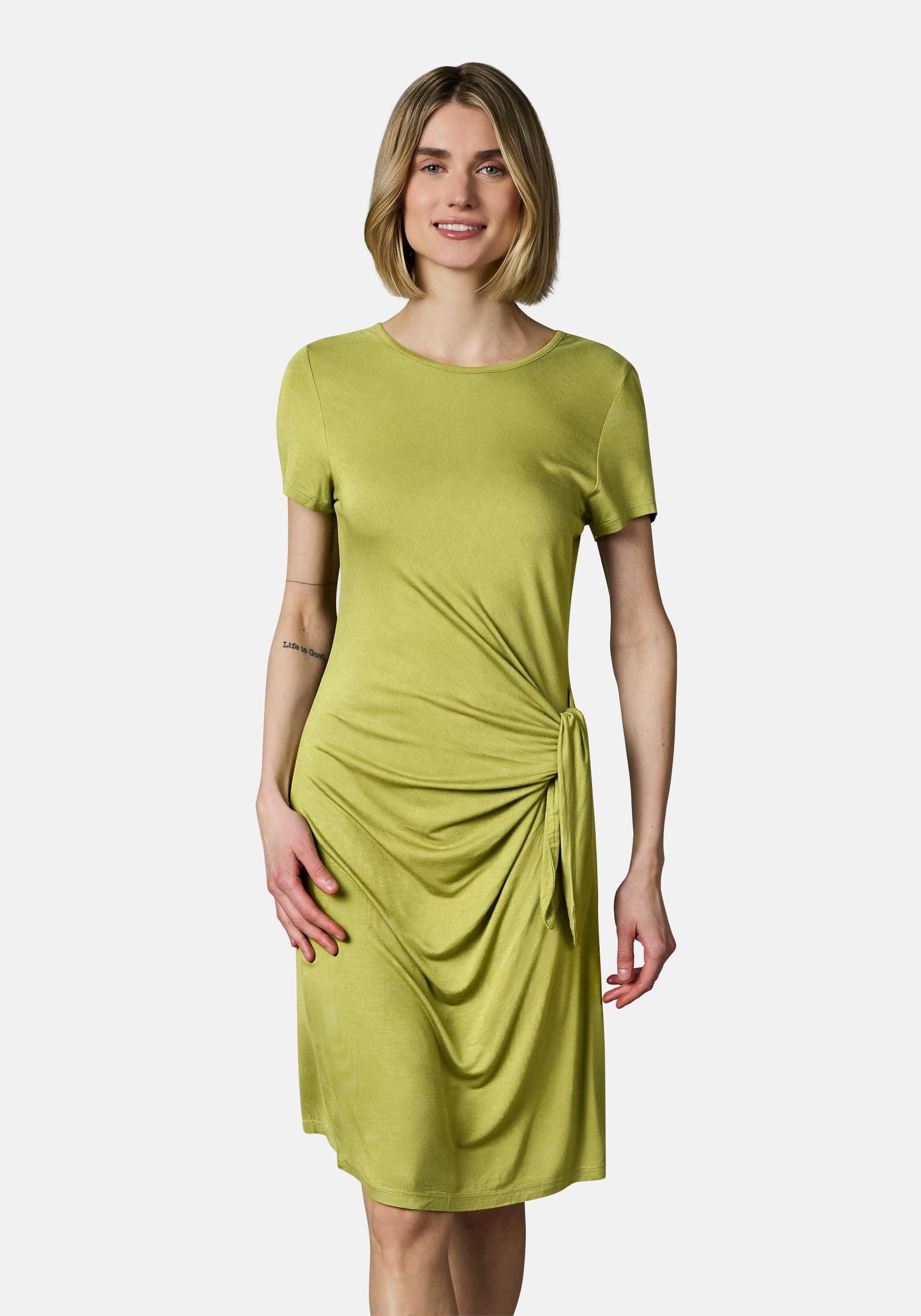 Ragwear Shirtkleid Knotta Kurzarm Sommerkleid mit seitlichem Bindeband