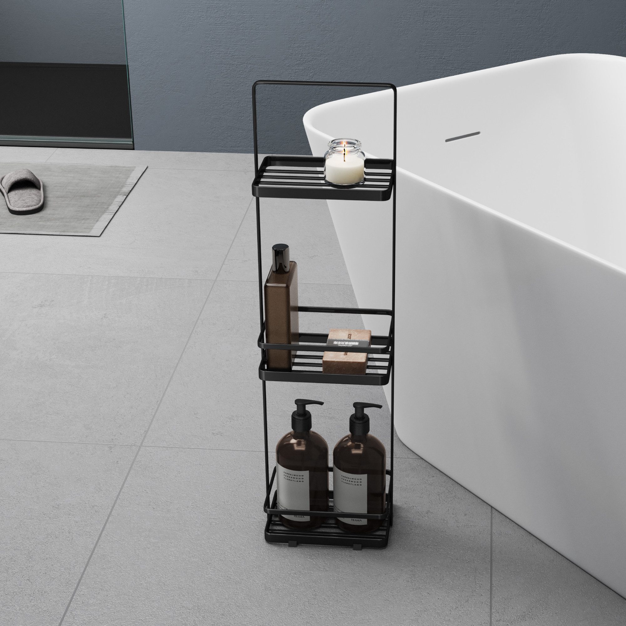 Mai & Mai Badregal Duschregal Standregal 3-stöckige aus Metall Bodenstehend günstig online kaufen