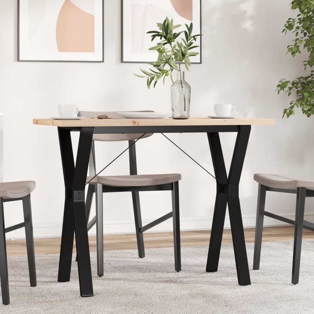 vidaXL Esstisch Esstisch Y-Gestell 100x50x75,5 cm Massivholz Kiefer & Stahl (1-St)