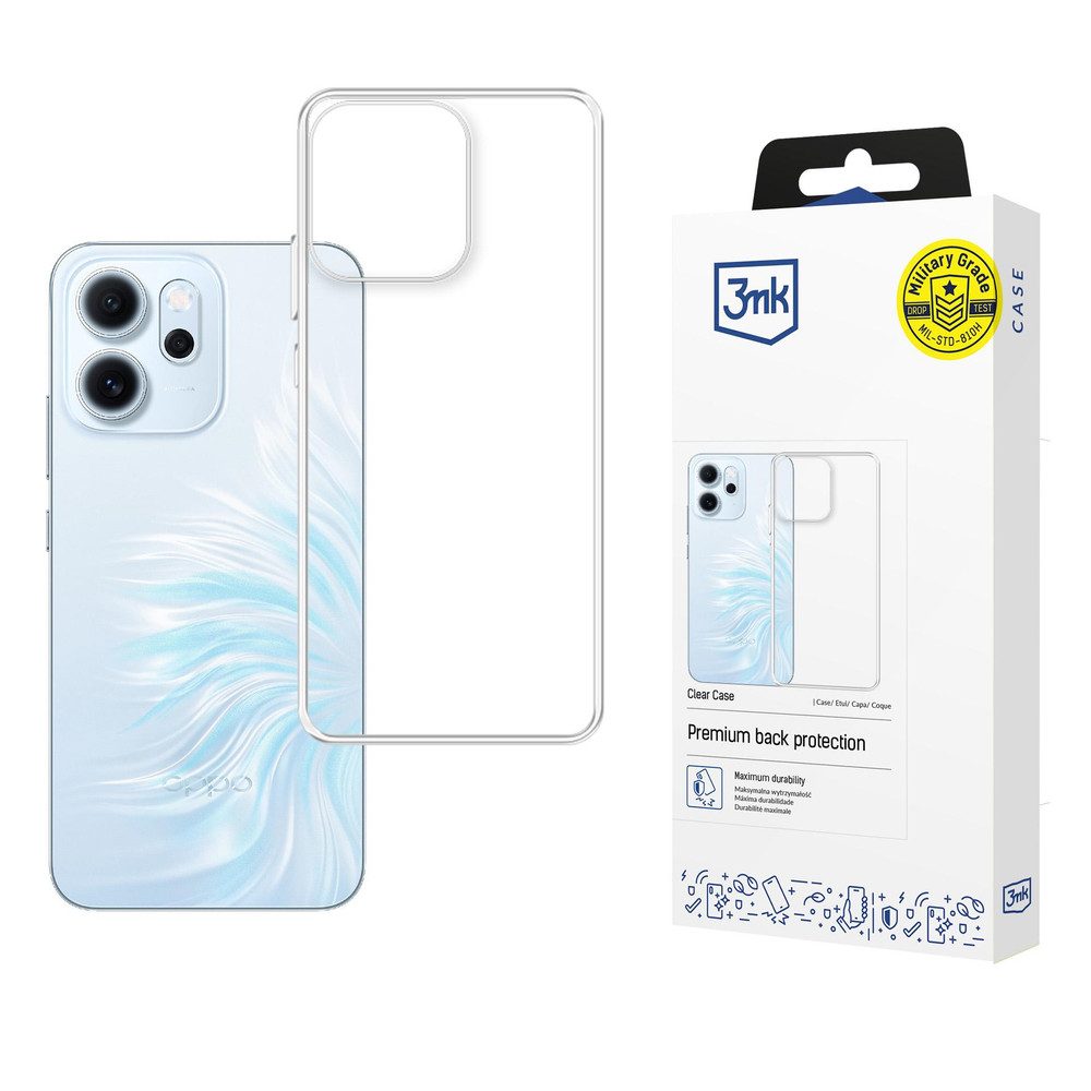 3MK Smartphone-Hülle 3mk Clear Case für Oppo Reno 14 F/ 14 FS 5G - transparent, transparent, Kameraschutz, sturzgeprüft, dünn